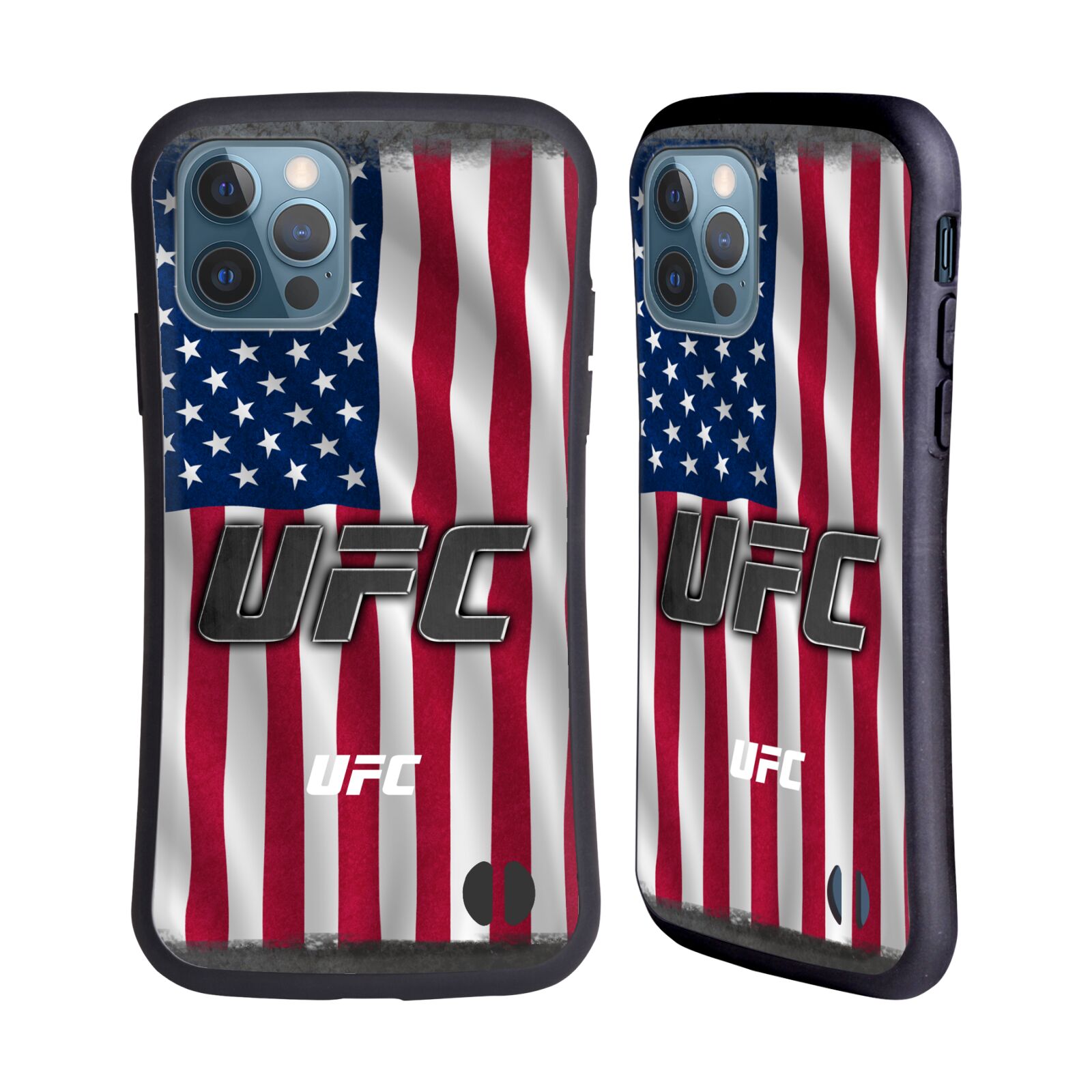 Odolný zadní obal pro mobil Apple iPhone 12 / iPhone 12 Pro - HEAD CASE - UFC - Americká vlajka