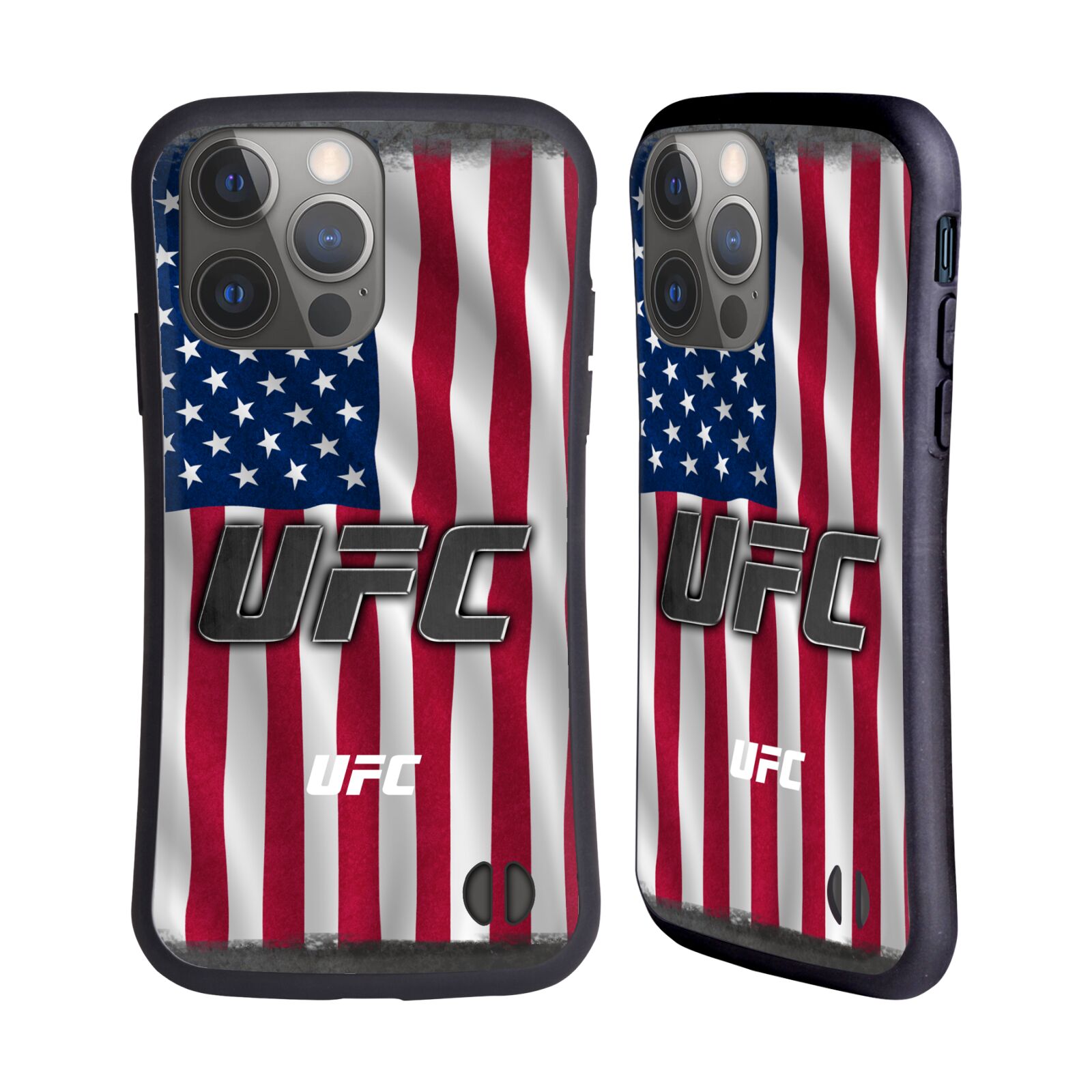 Odolný zadní obal pro mobil Apple iPhone 14 PRO - HEAD CASE - UFC - Americká vlajka