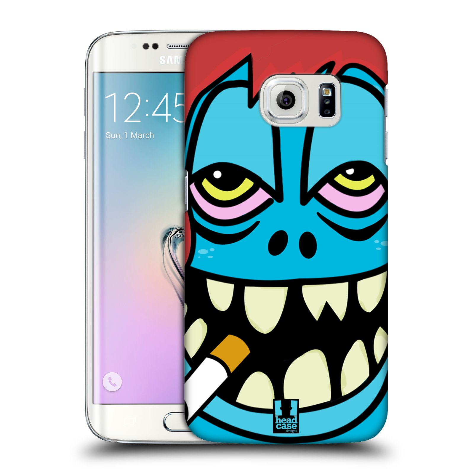 HEAD CASE plastový obal na mobil SAMSUNG Galaxy S6 EDGE (G9250, G925, G925F) vzor Kreslené ošklivé tváře MODRÁ