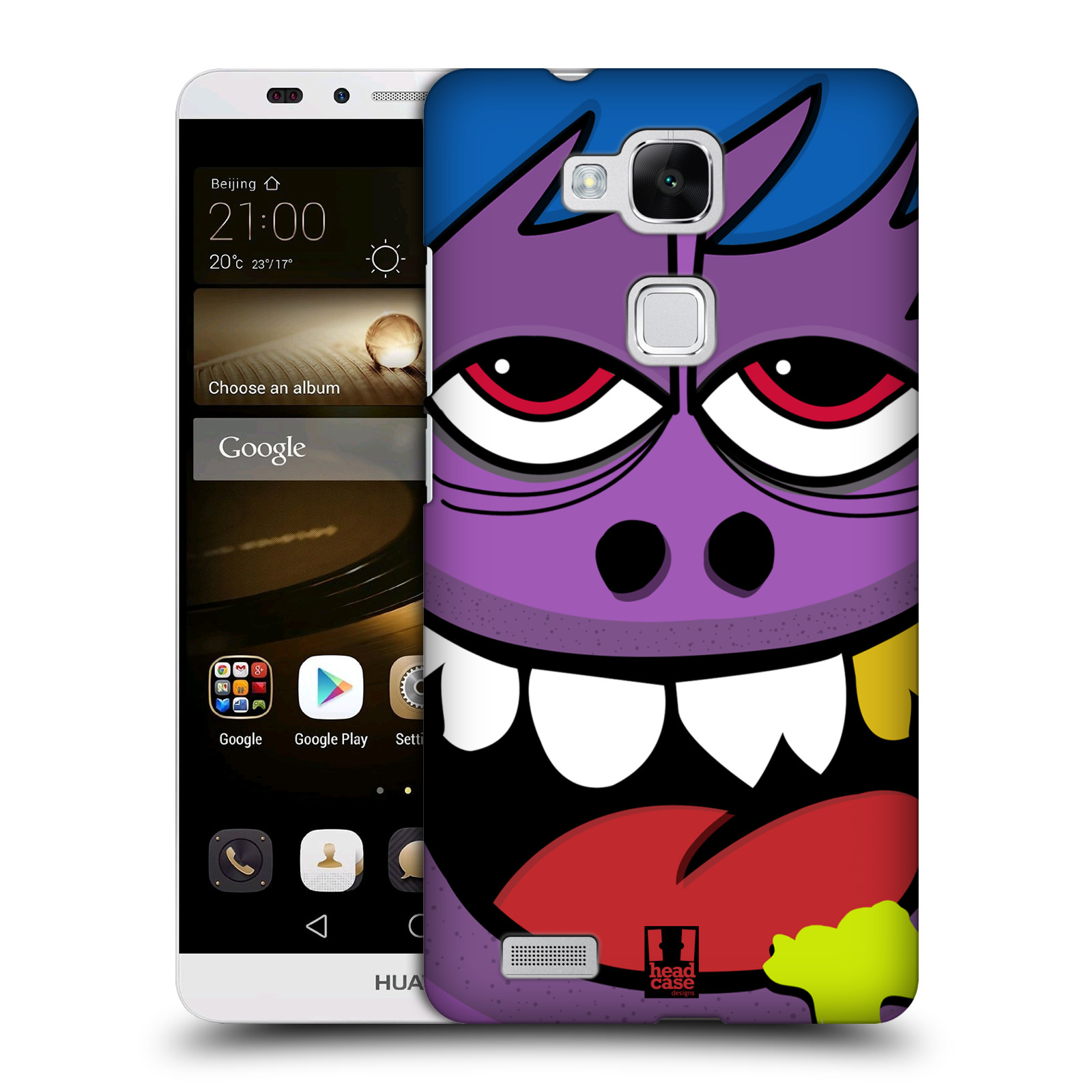 HEAD CASE plastový obal na mobil Huawei Mate 7 vzor Kreslené ošklivé tváře FIALOVÁ
