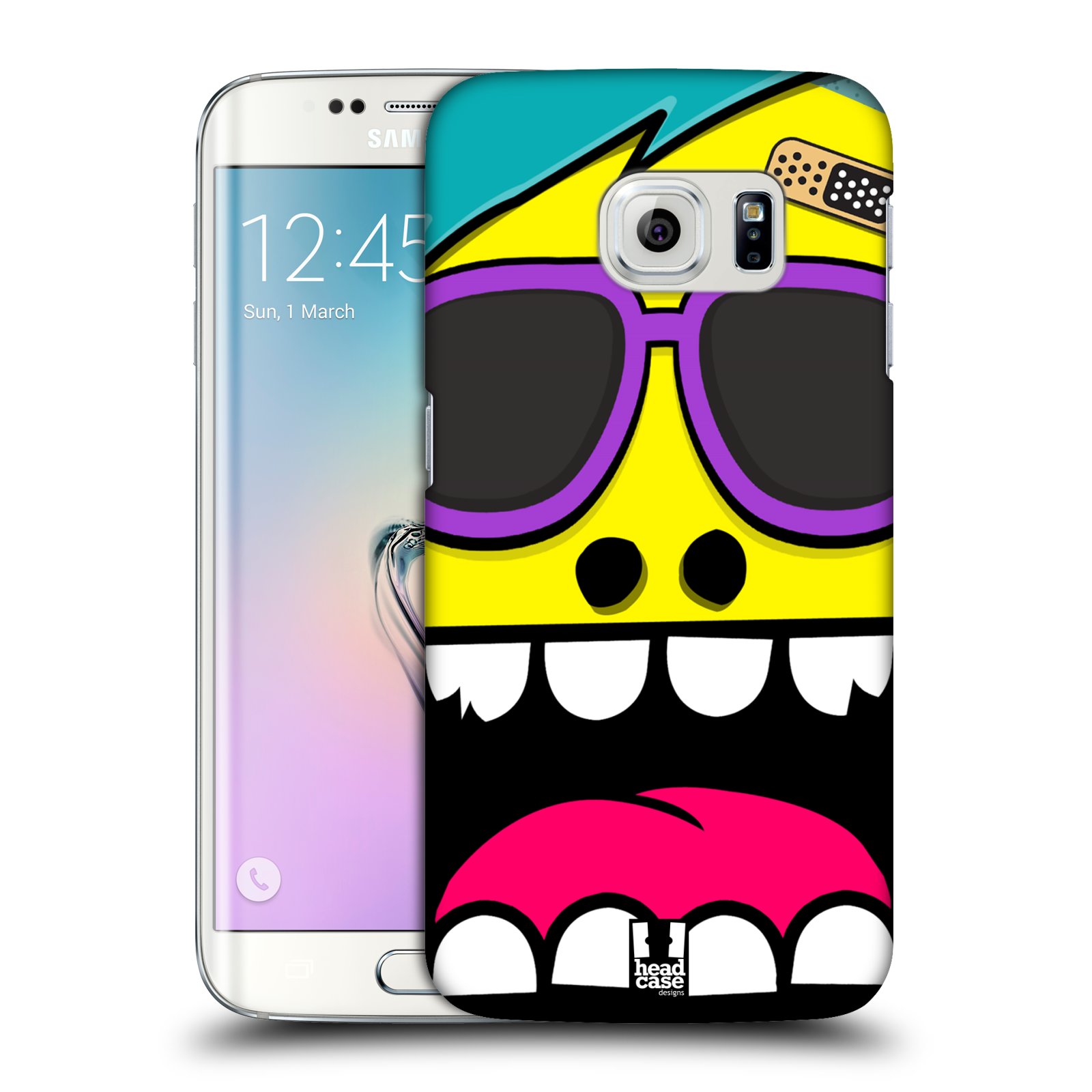 HEAD CASE plastový obal na mobil SAMSUNG Galaxy S6 EDGE (G9250, G925, G925F) vzor Kreslené ošklivé tváře ŽLUTÁ