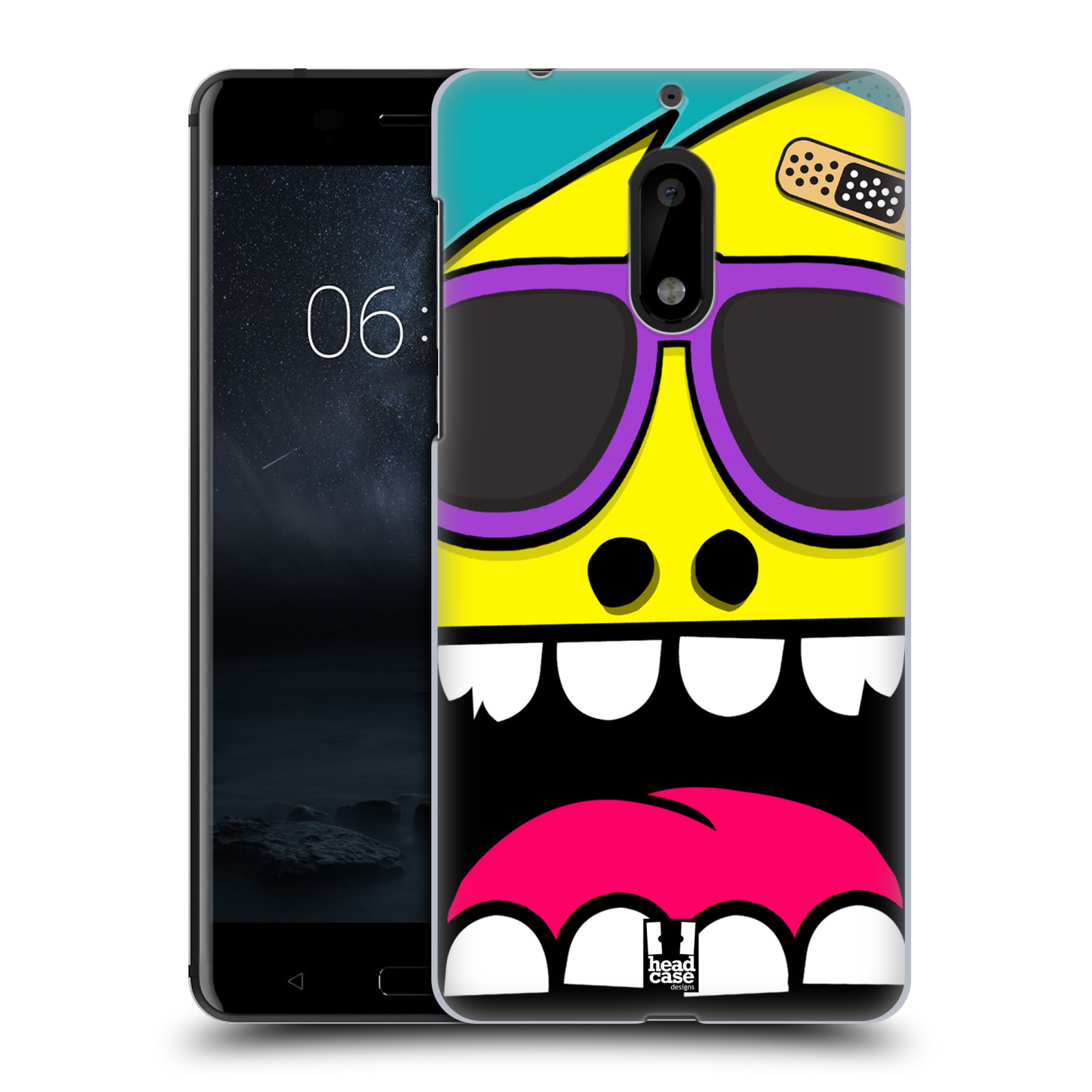 HEAD CASE plastový obal na mobil Nokia 6 vzor Kreslené ošklivé tváře ŽLUTÁ