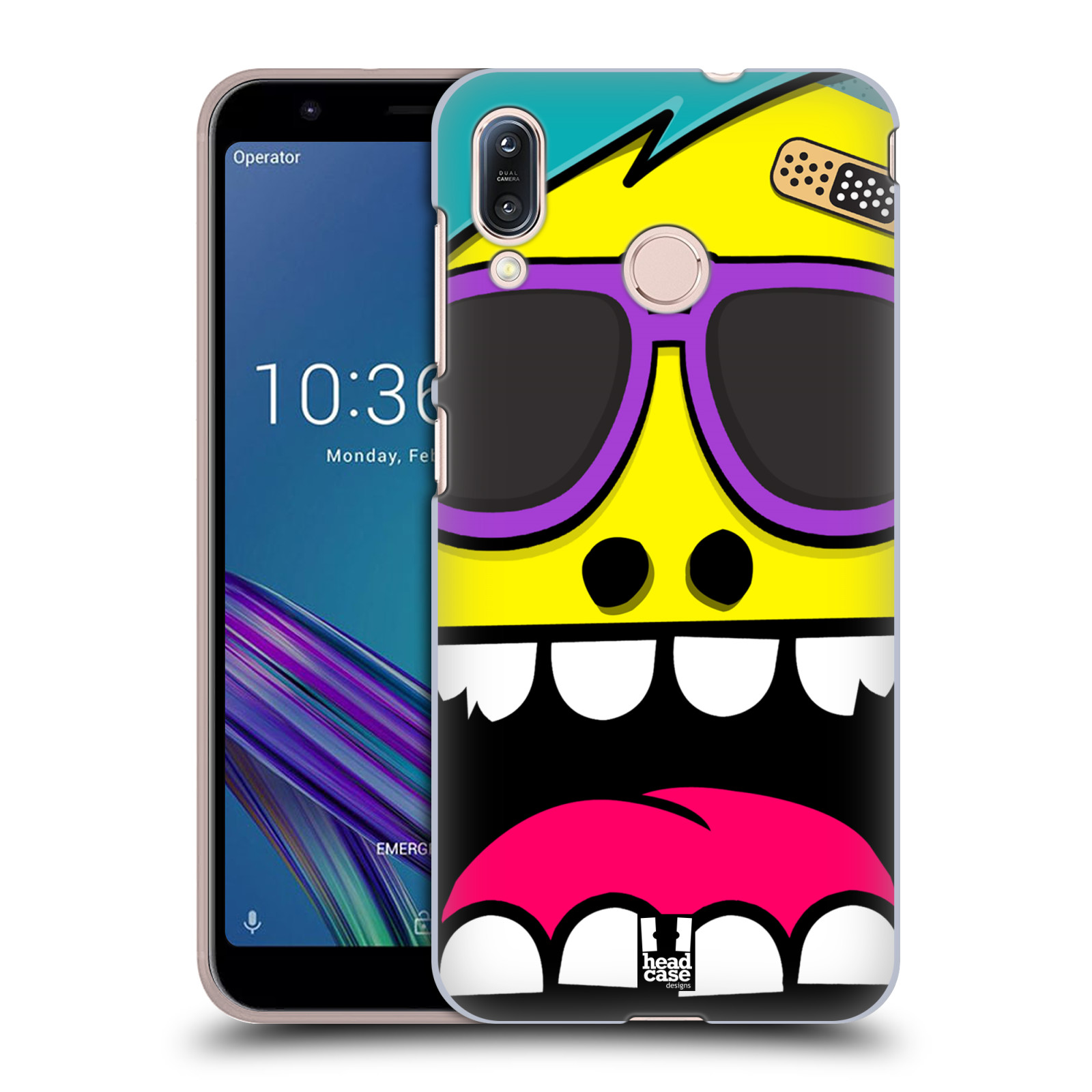 Pouzdro na mobil Asus Zenfone Max M1 (ZB555KL) - HEAD CASE - vzor Kreslené ošklivé tváře ŽLUTÁ