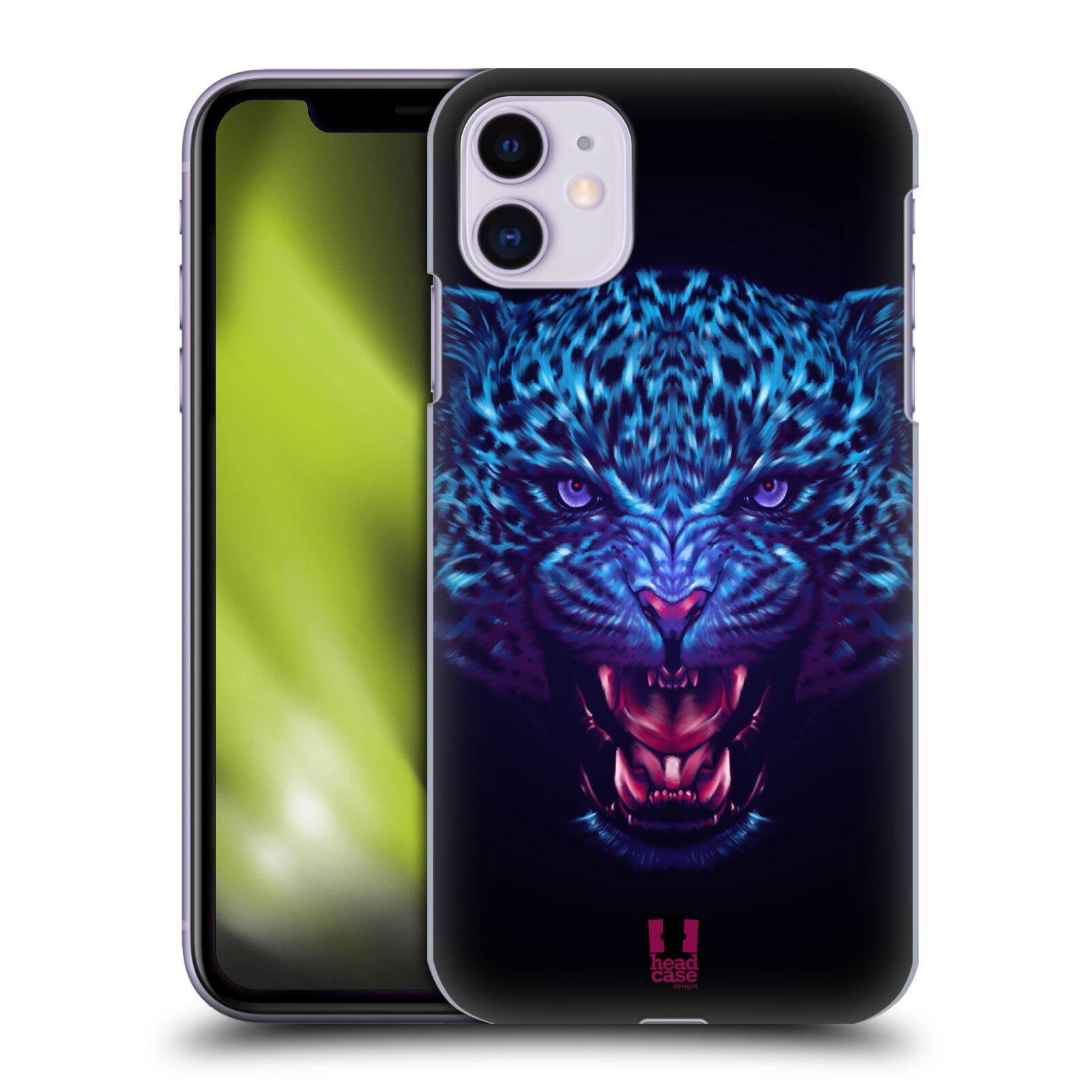 Plastový obal HEAD CASE na mobil Apple Iphone 11  - Neonové zvíře - Jaguár