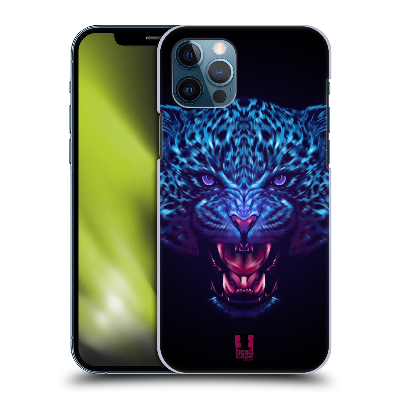 Plastový obal HEAD CASE na mobil Apple Iphone 12 / 12 PRO  - Neonové zvíře - Jaguár
