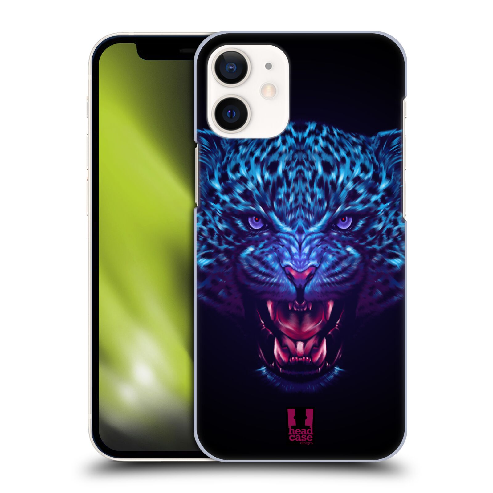 Plastový obal HEAD CASE na mobil Apple Iphone 12 MINI  - Neonové zvíře - Jaguár