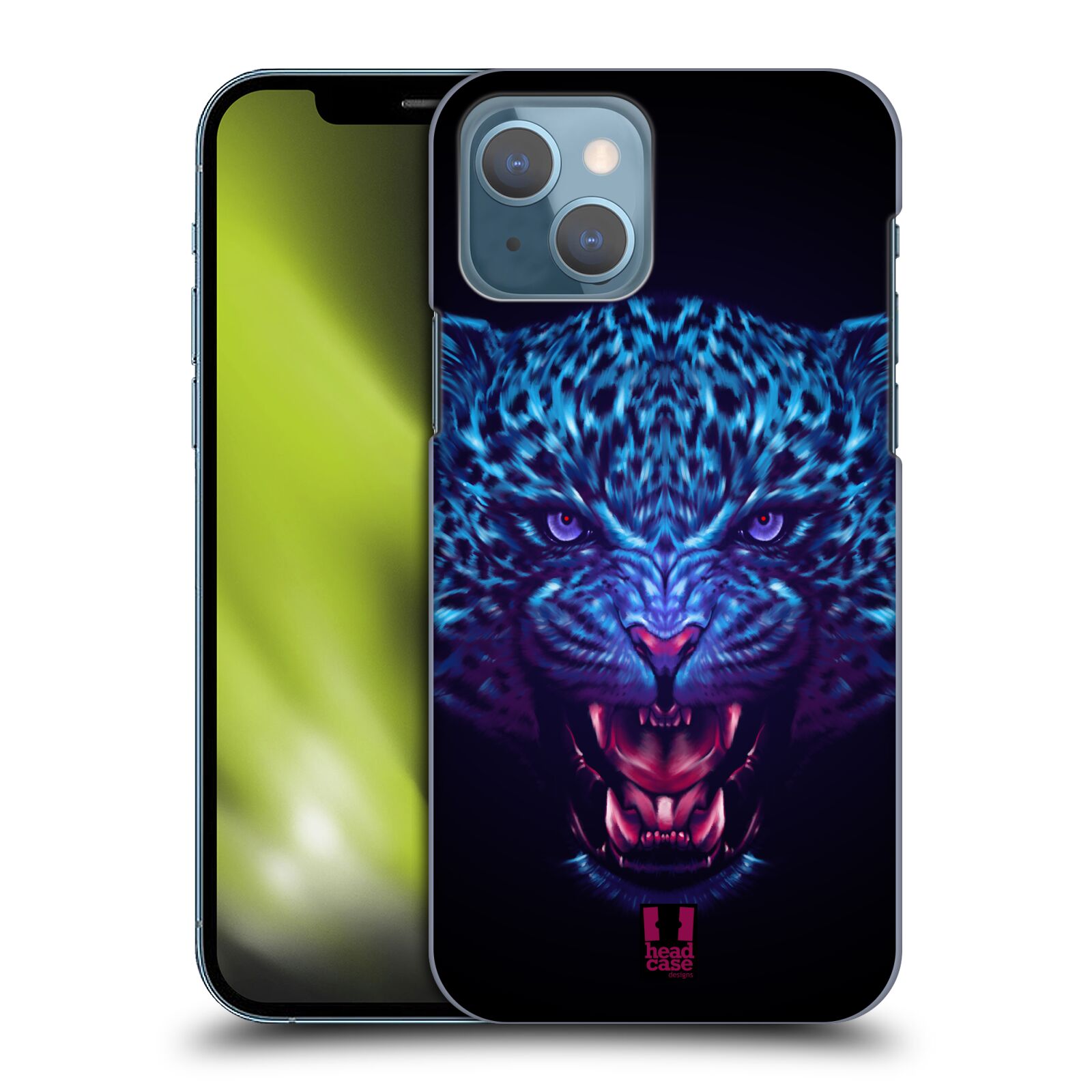 Plastový obal HEAD CASE na mobil Apple Iphone 13  - Neonové zvíře - Jaguár