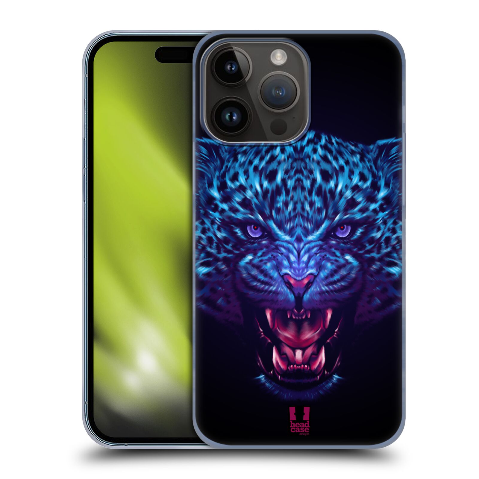 Plastový obal HEAD CASE na mobil Apple Iphone 15 PRO MAX  - Neonové zvíře - Jaguár