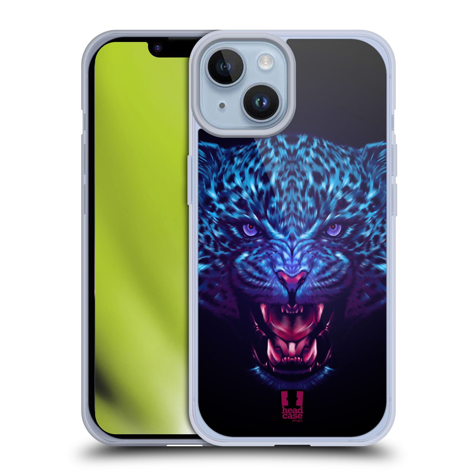 Plastový obal HEAD CASE na mobil Apple Iphone 14  - Neonové zvíře - Jaguár