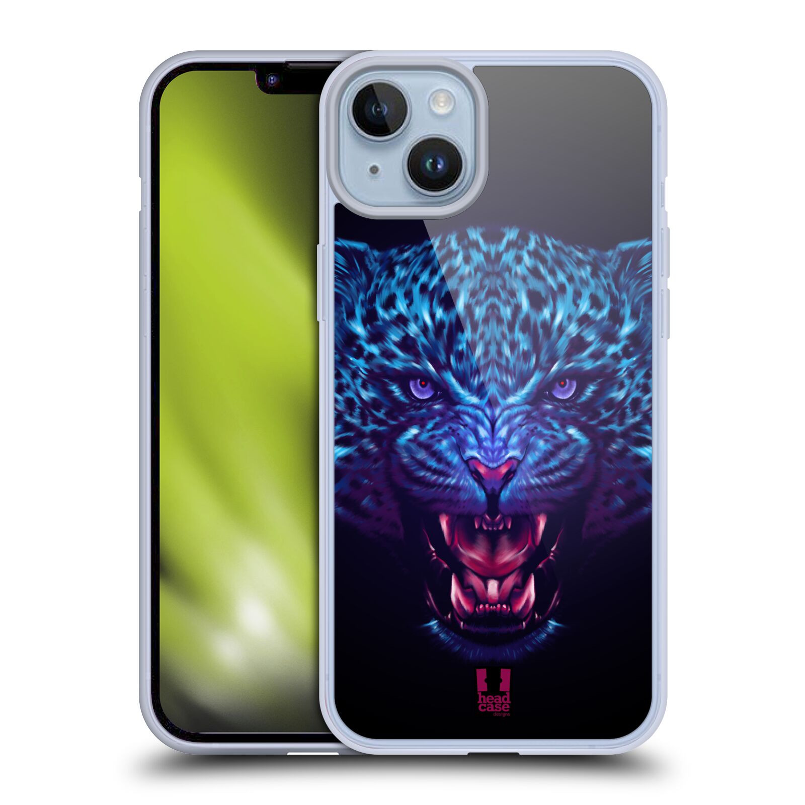 Plastový obal HEAD CASE na mobil Apple Iphone 14 PLUS  - Neonové zvíře - Jaguár
