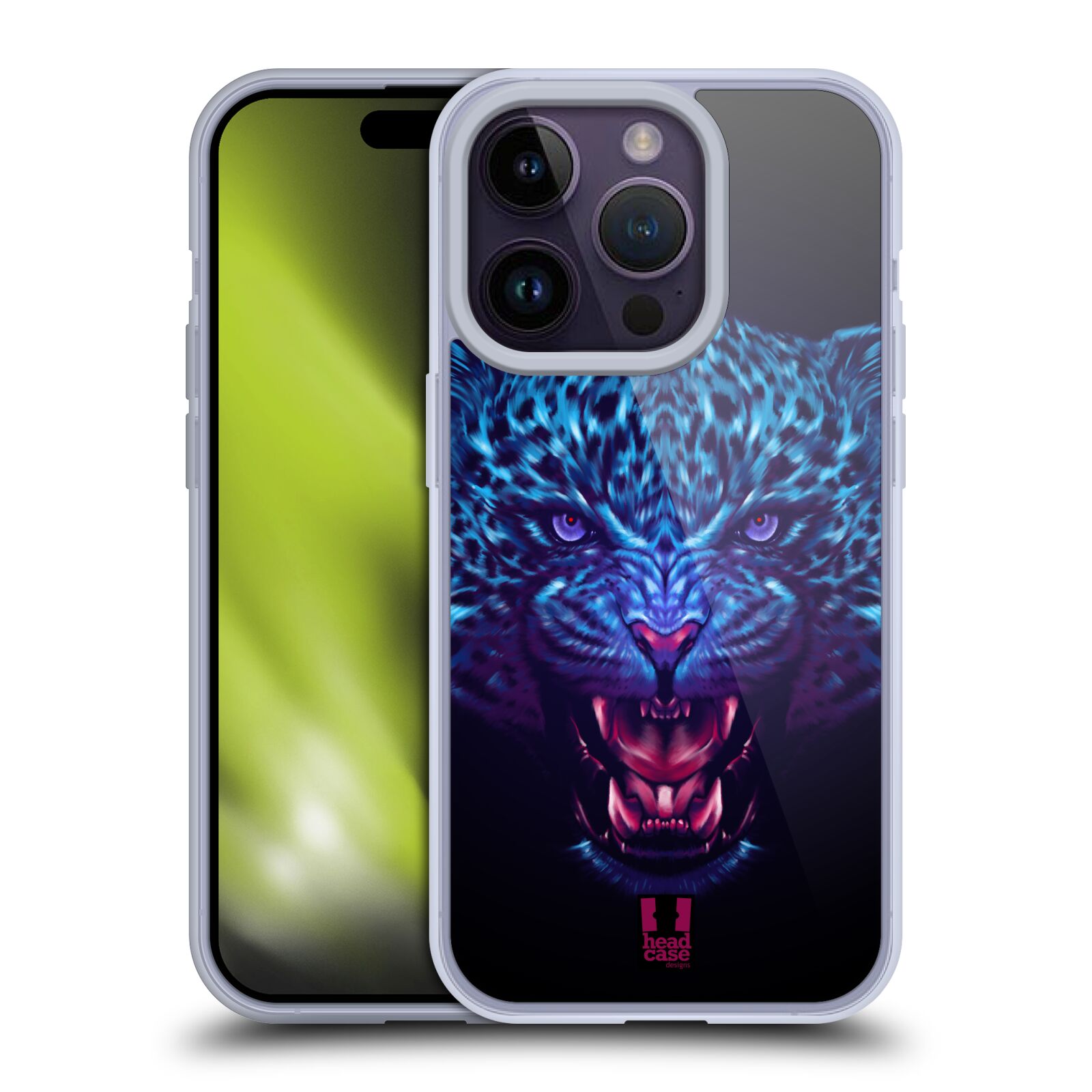 Plastový obal HEAD CASE na mobil Apple Iphone 14 PRO  - Neonové zvíře - Jaguár