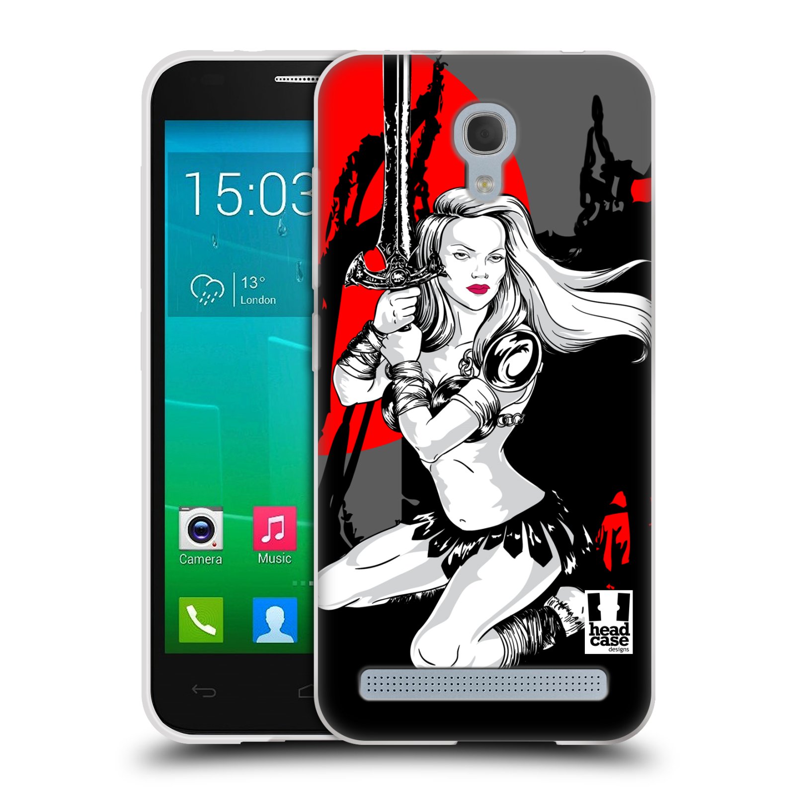 HEAD CASE silikonový obal na mobil Alcatel Idol 2 MINI S 6036Y vzor Komixové bojovnice AMAZONKA