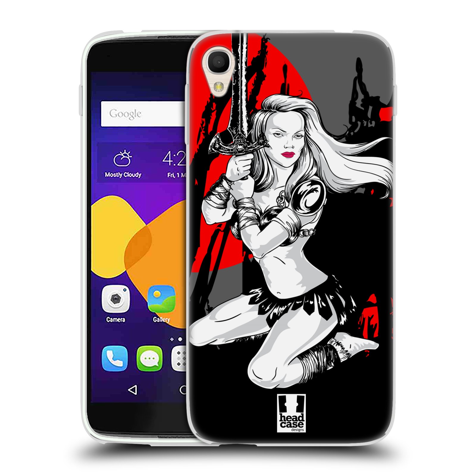 HEAD CASE silikonový obal na mobil Alcatel Idol 3 OT-6045Y (5.5) vzor Komixové bojovnice AMAZONKA