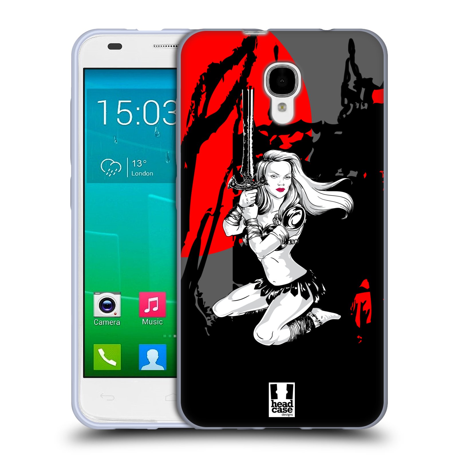 HEAD CASE silikonový obal na mobil Alcatel Idol 2 S OT-6050 vzor Komixové bojovnice AMAZONKA