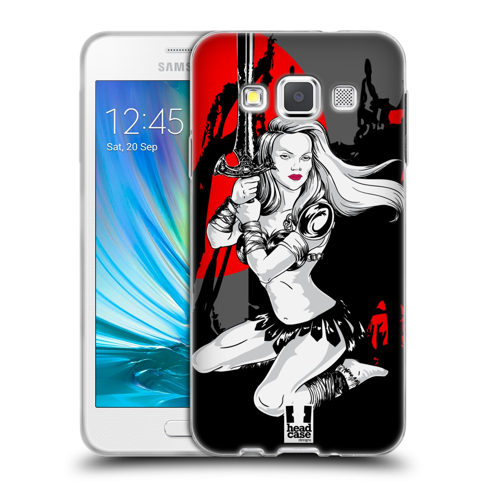 HEAD CASE silikonový obal na mobil Samsung Galaxy A3 vzor Komixové bojovnice AMAZONKA