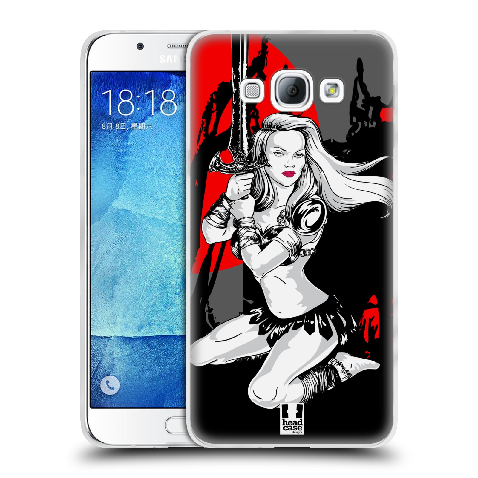 HEAD CASE silikonový obal na mobil Samsung Galaxy A8 vzor Komixové bojovnice AMAZONKA