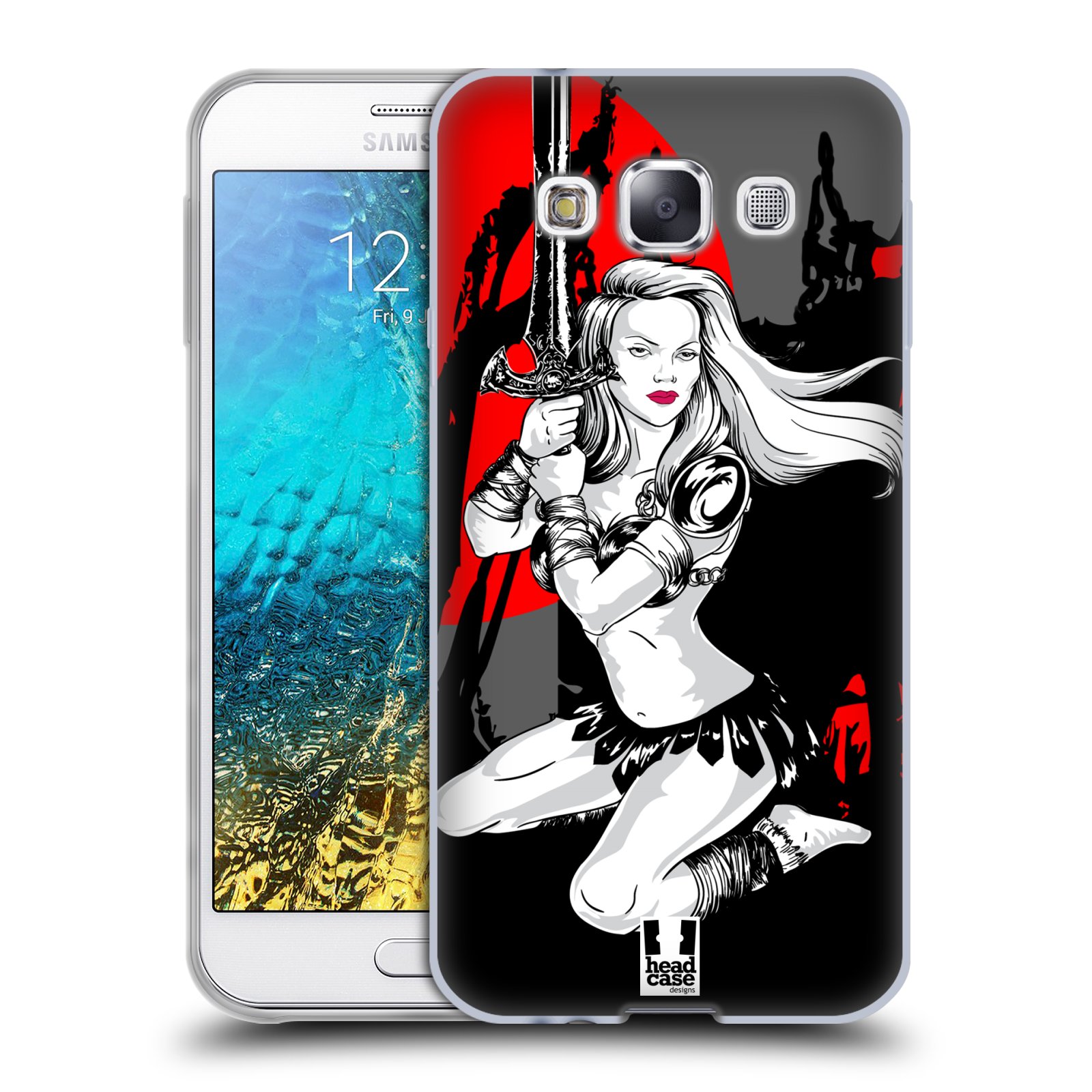 HEAD CASE silikonový obal na mobil Samsung Galaxy E5 vzor Komixové bojovnice AMAZONKA