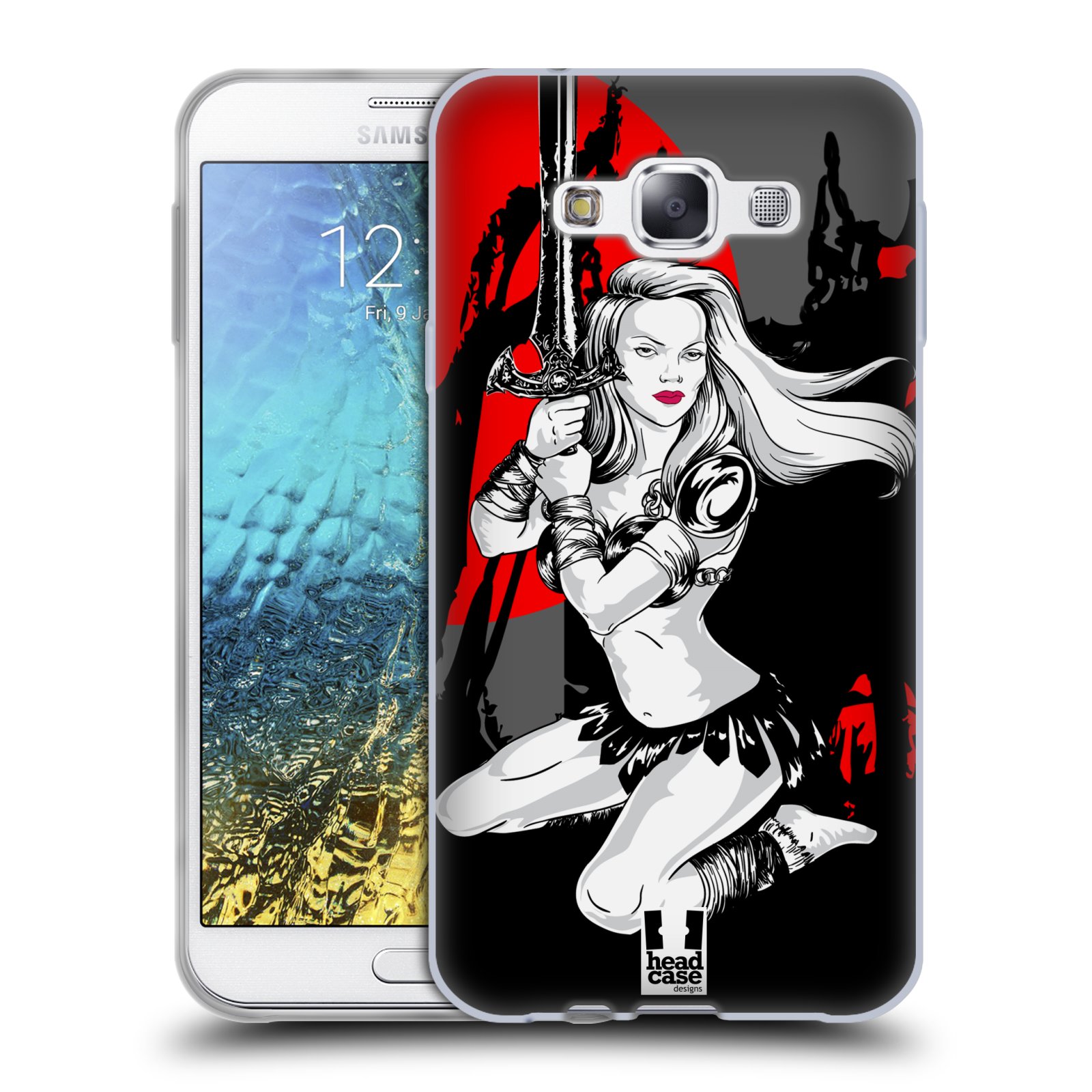 HEAD CASE silikonový obal na mobil Samsung Galaxy E7 vzor Komixové bojovnice AMAZONKA