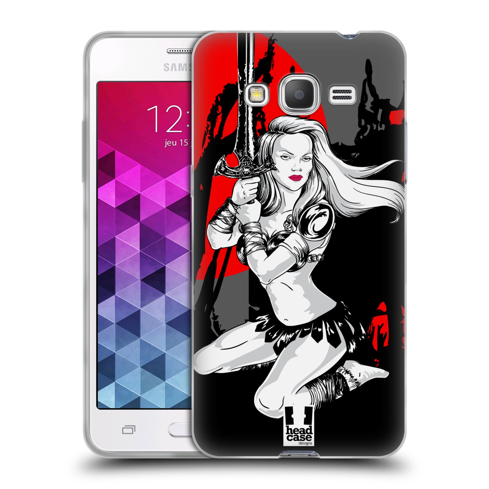 HEAD CASE silikonový obal na mobil Samsung Galaxy GRAND PRIME vzor Komixové bojovnice AMAZONKA