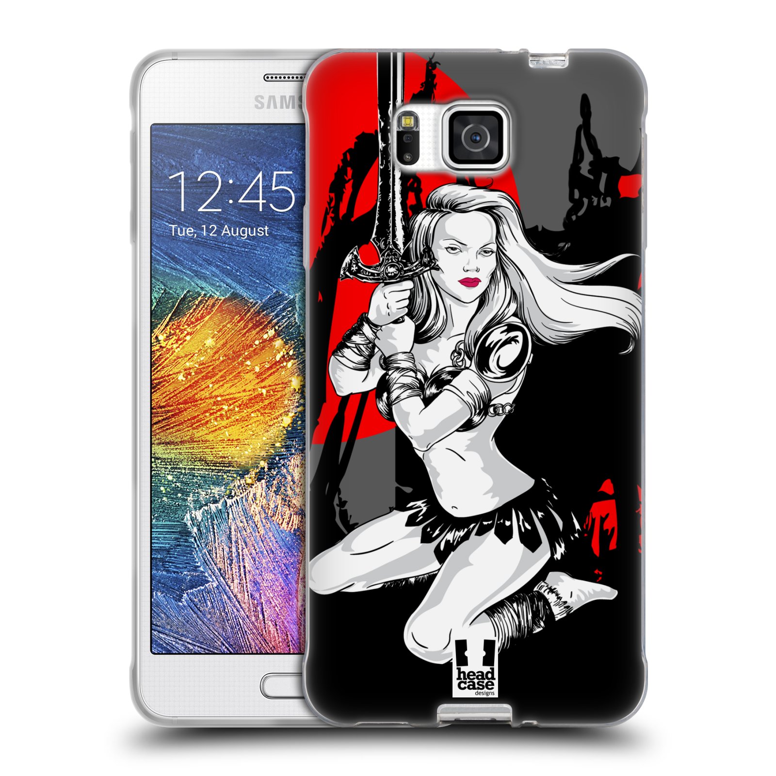 HEAD CASE silikonový obal na mobil Samsung Galaxy ALPHA vzor Komixové bojovnice AMAZONKA