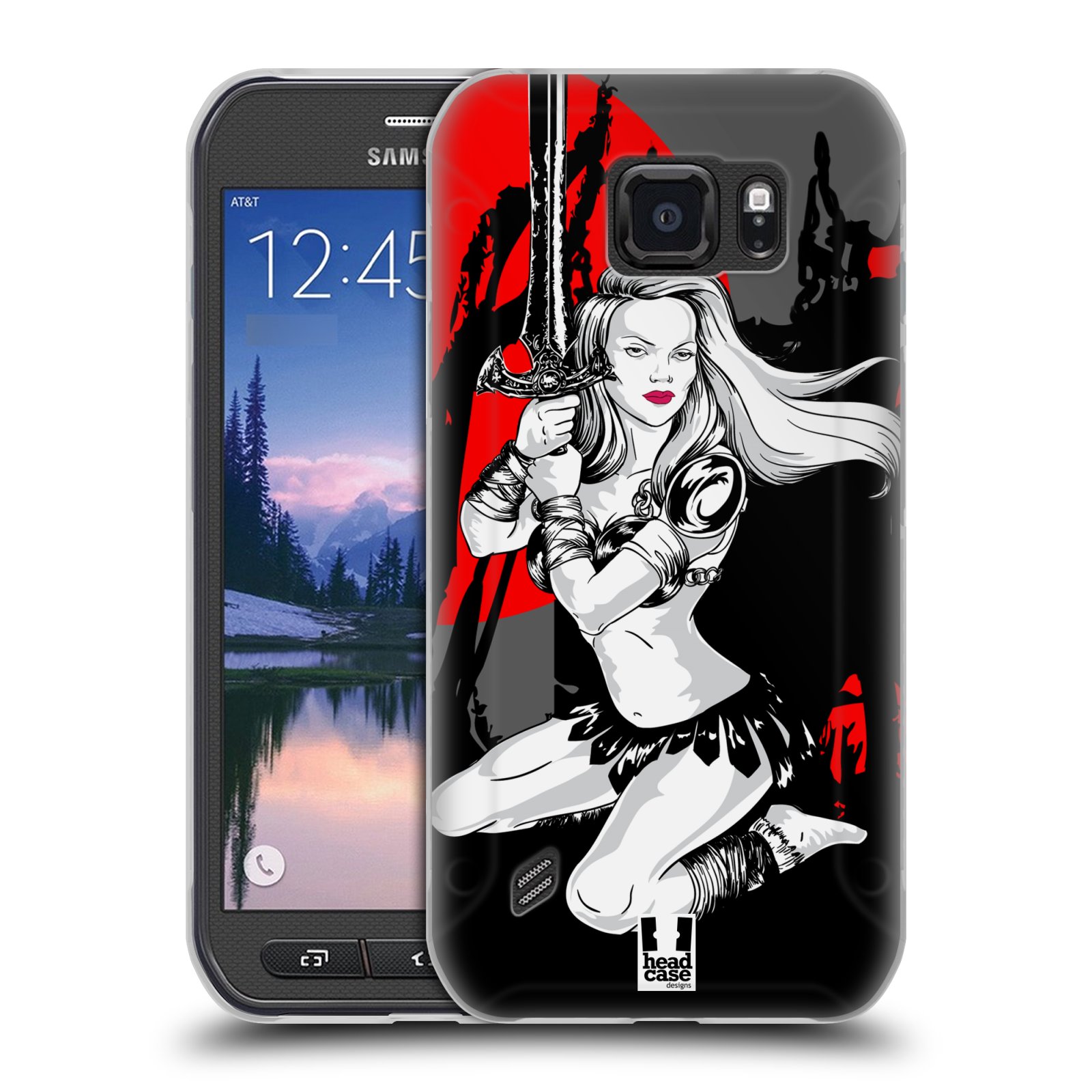 HEAD CASE silikonový obal na mobil Samsung Galaxy S6 ACTIVE vzor Komixové bojovnice AMAZONKA