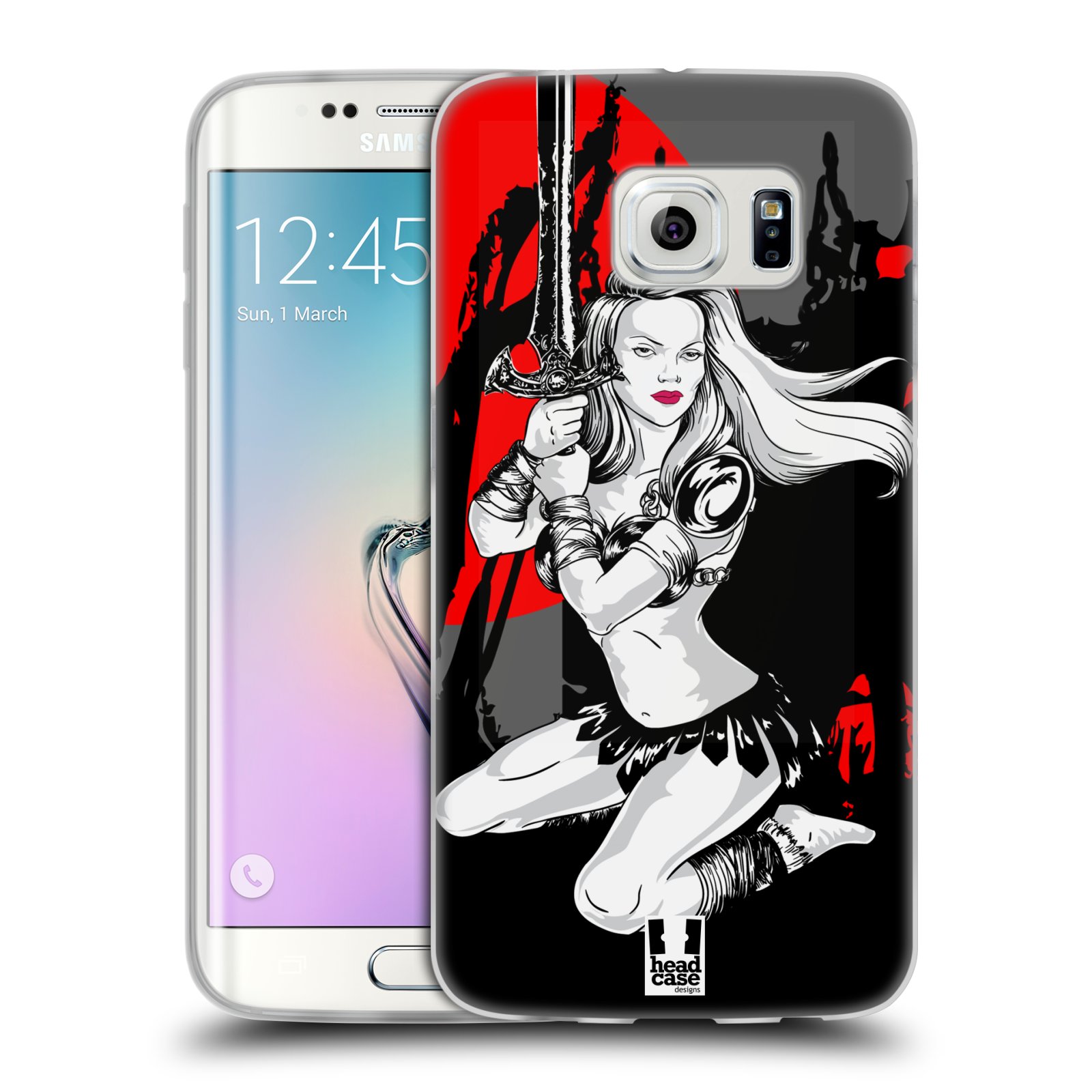 HEAD CASE silikonový obal na mobil Samsung Galaxy S6 EDGE vzor Komixové bojovnice AMAZONKA