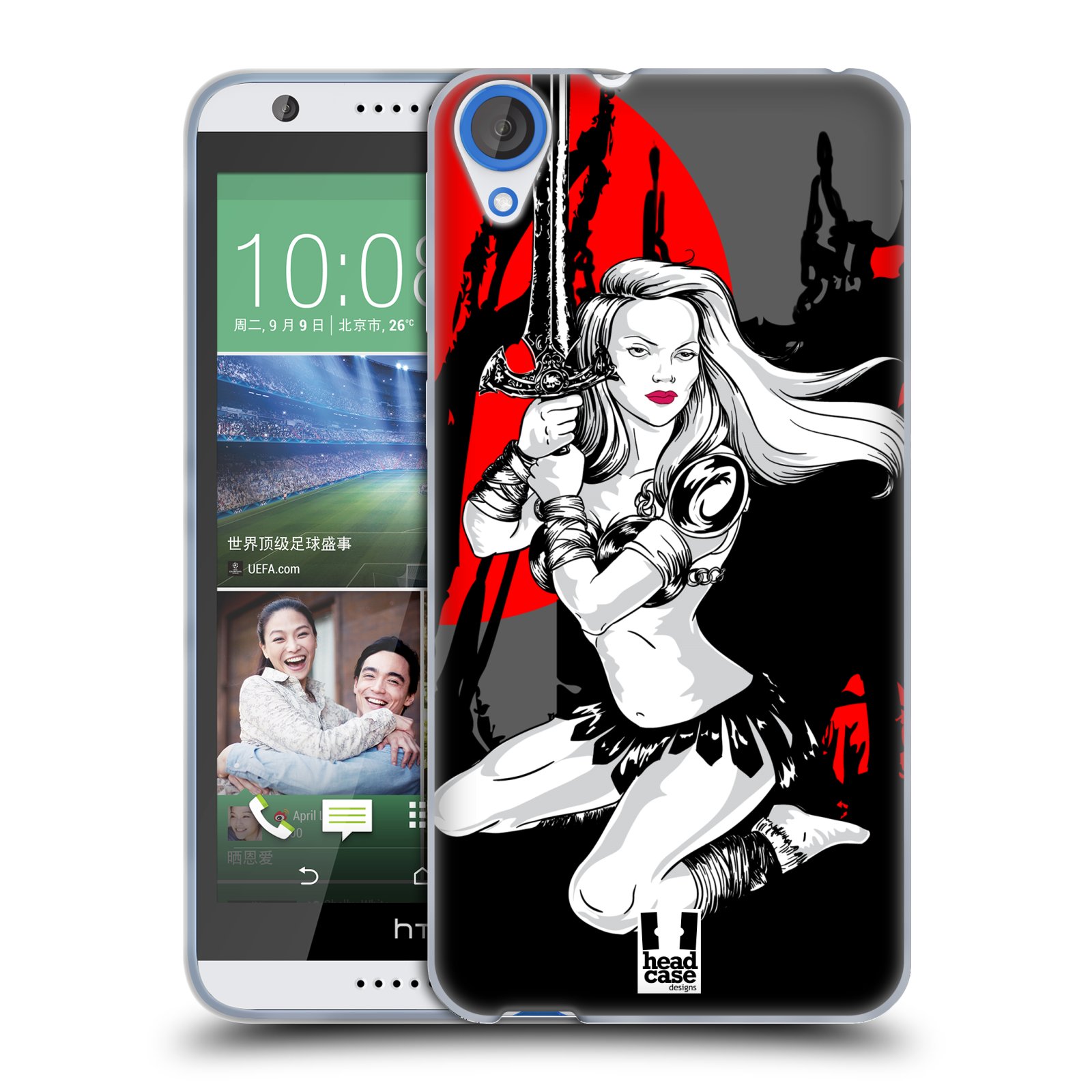 HEAD CASE silikonový obal na mobil HTC DESIRE 820 vzor Komixové bojovnice AMAZONKA