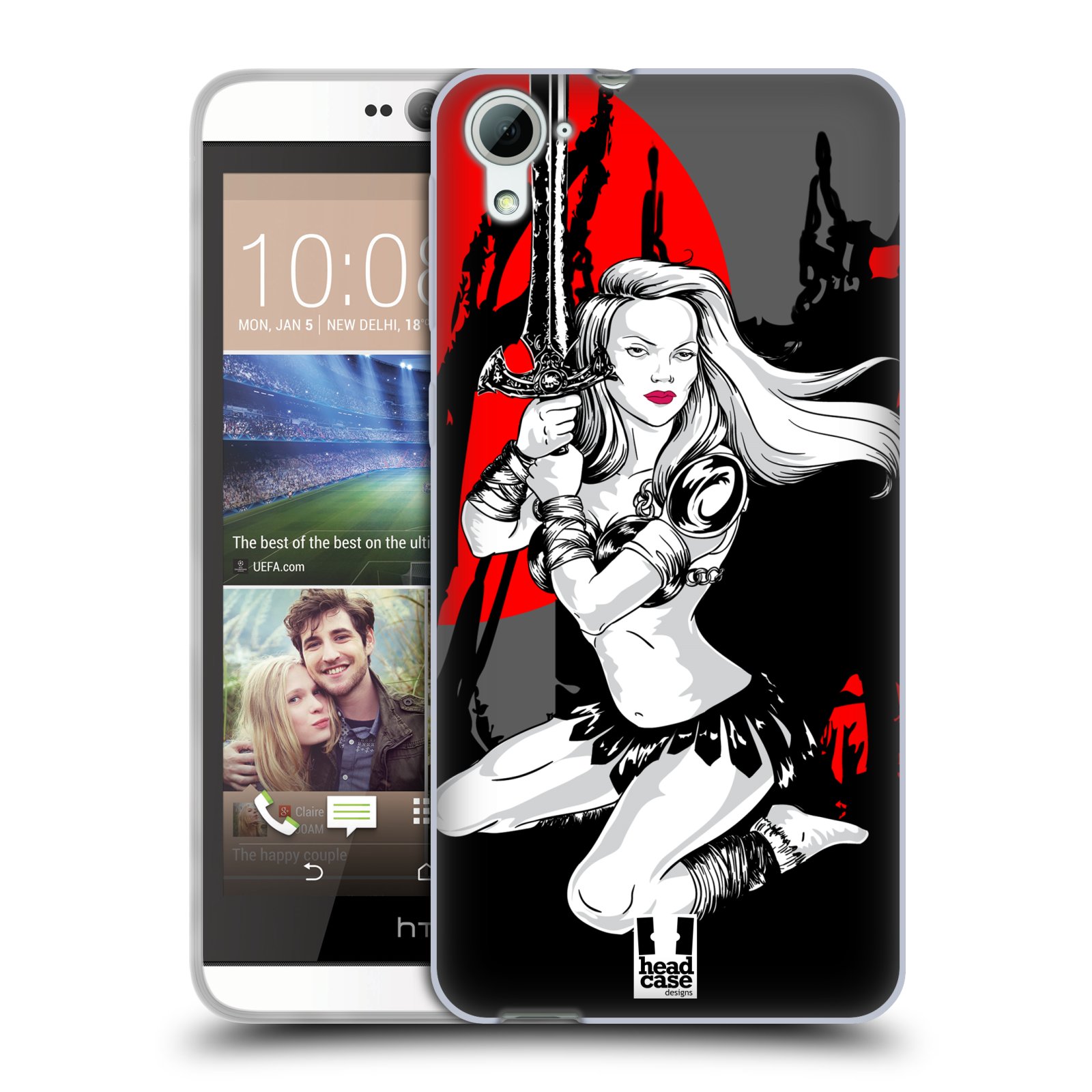 HEAD CASE silikonový obal na mobil HTC DESIRE 826 vzor Komixové bojovnice AMAZONKA