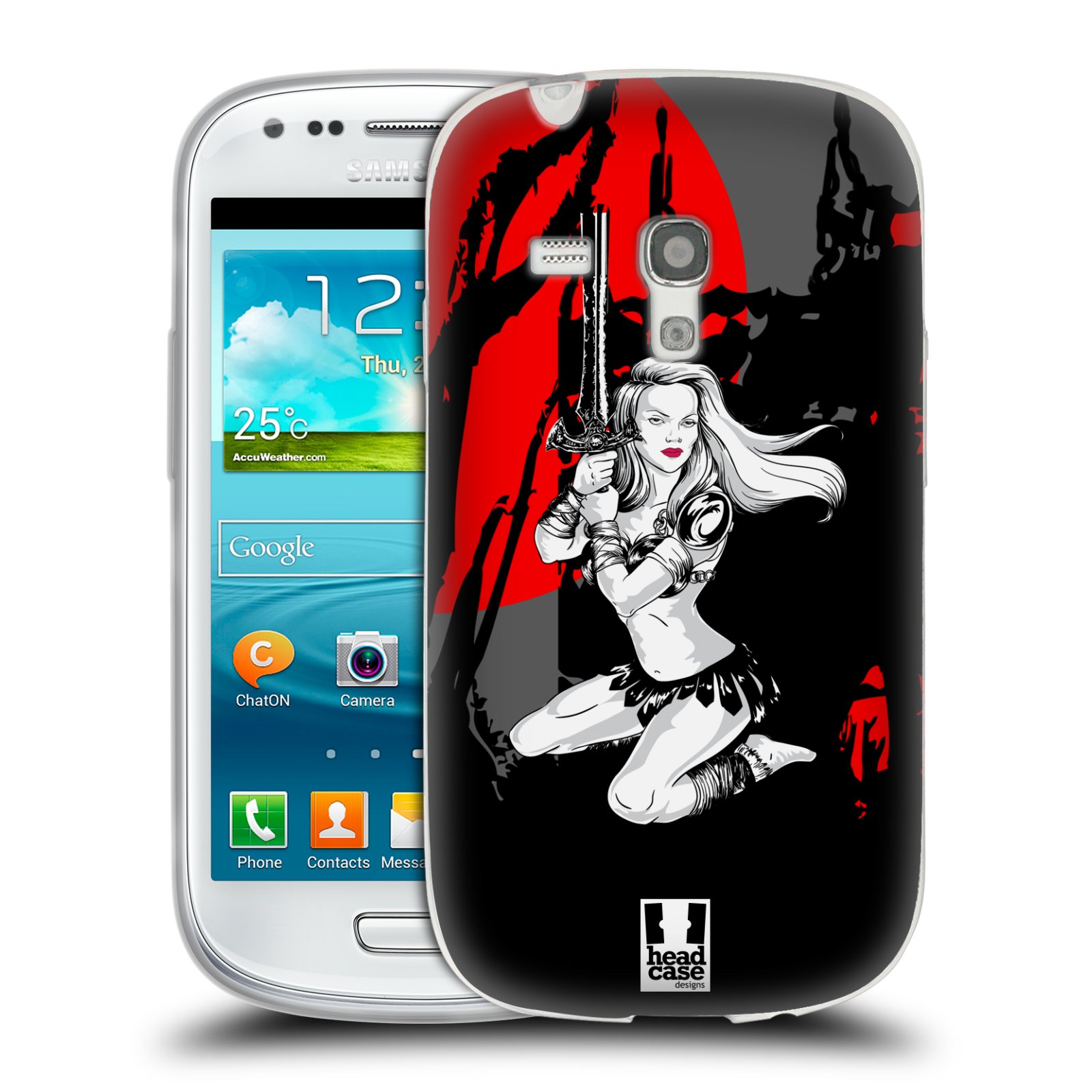 HEAD CASE silikonový obal na mobil Samsung Galaxy S3 MINI i8190 vzor Komixové bojovnice AMAZONKA