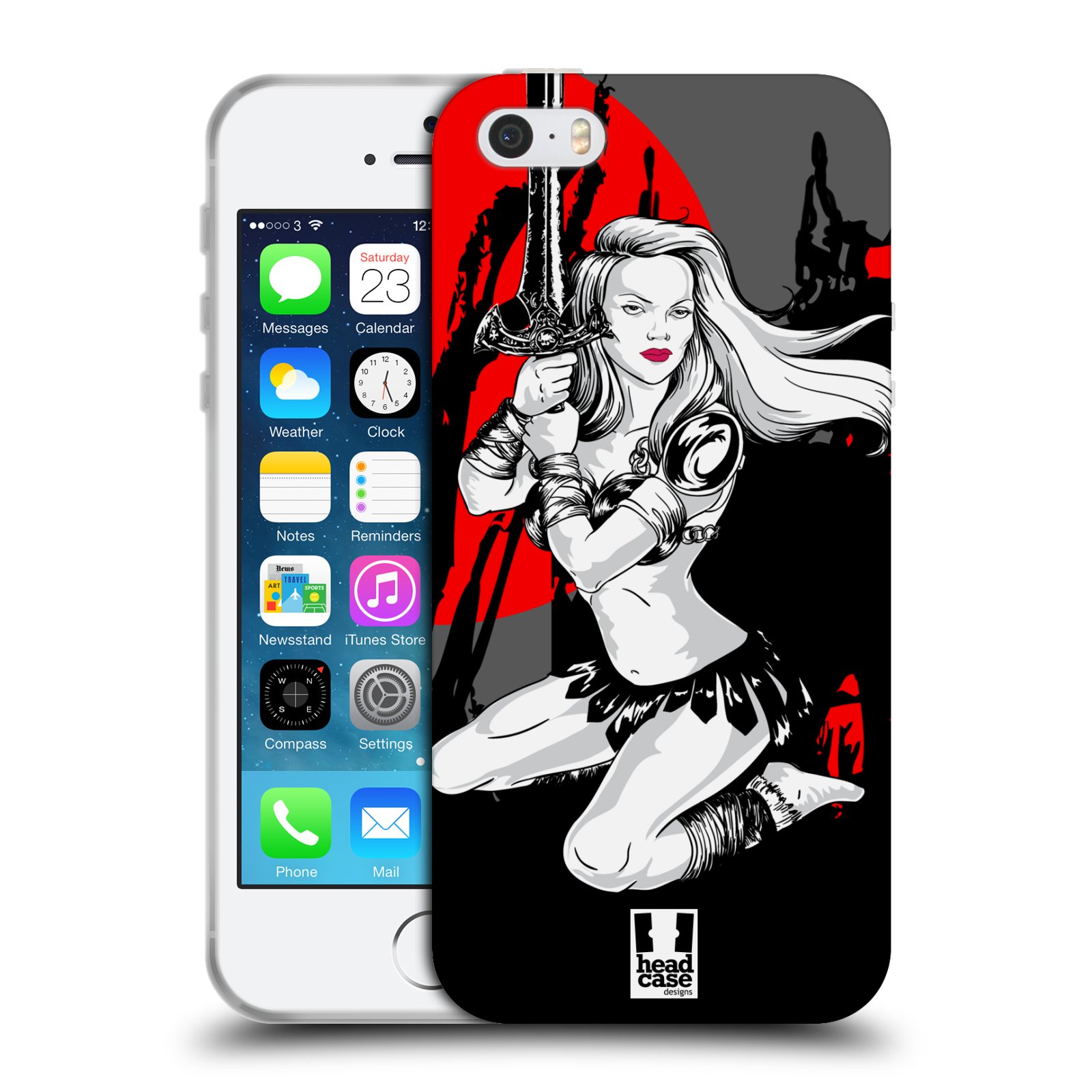 HEAD CASE silikonový obal na mobil Apple Iphone 5/5S vzor Komixové bojovnice AMAZONKA
