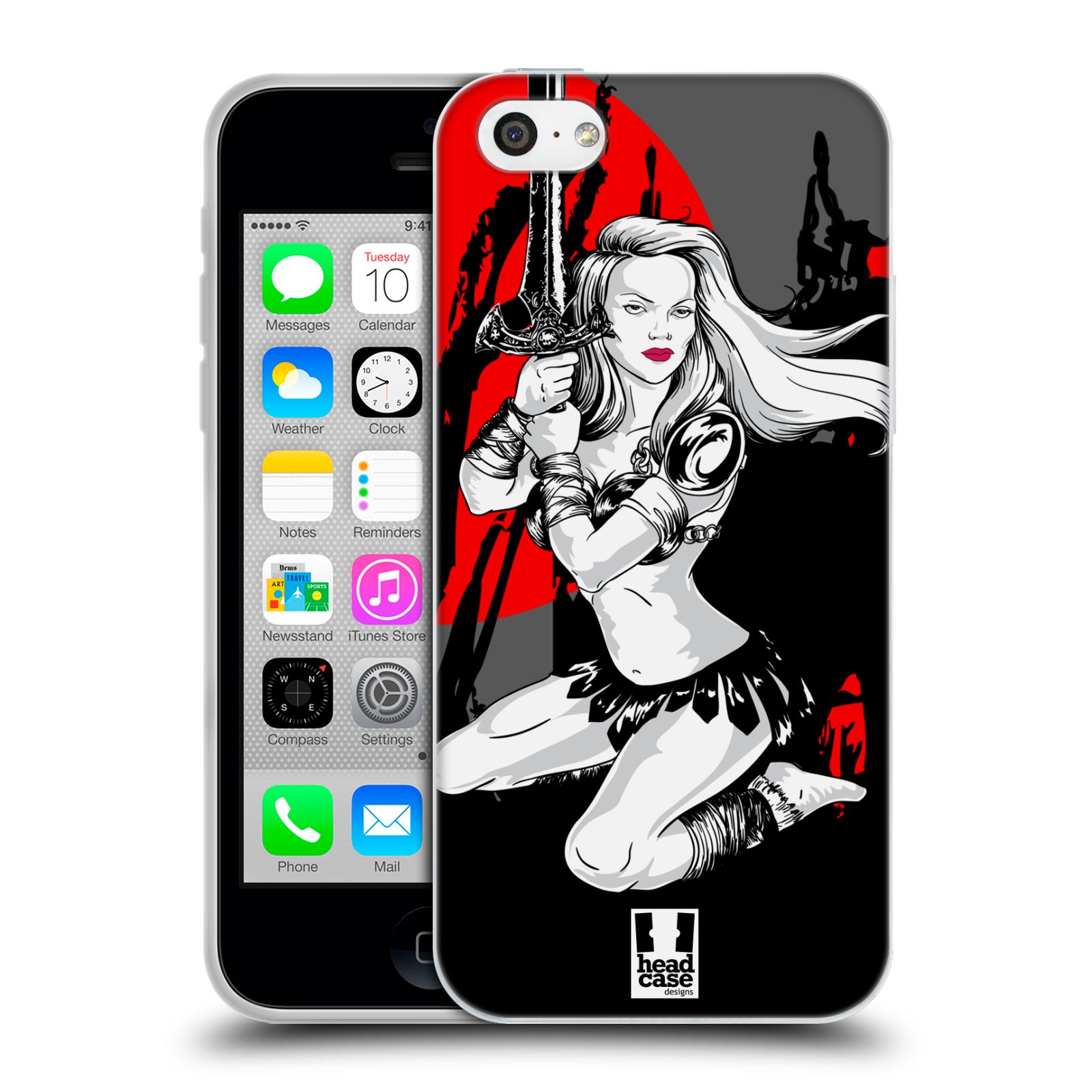 HEAD CASE silikonový obal na mobil Apple Iphone 5C vzor Komixové bojovnice AMAZONKA