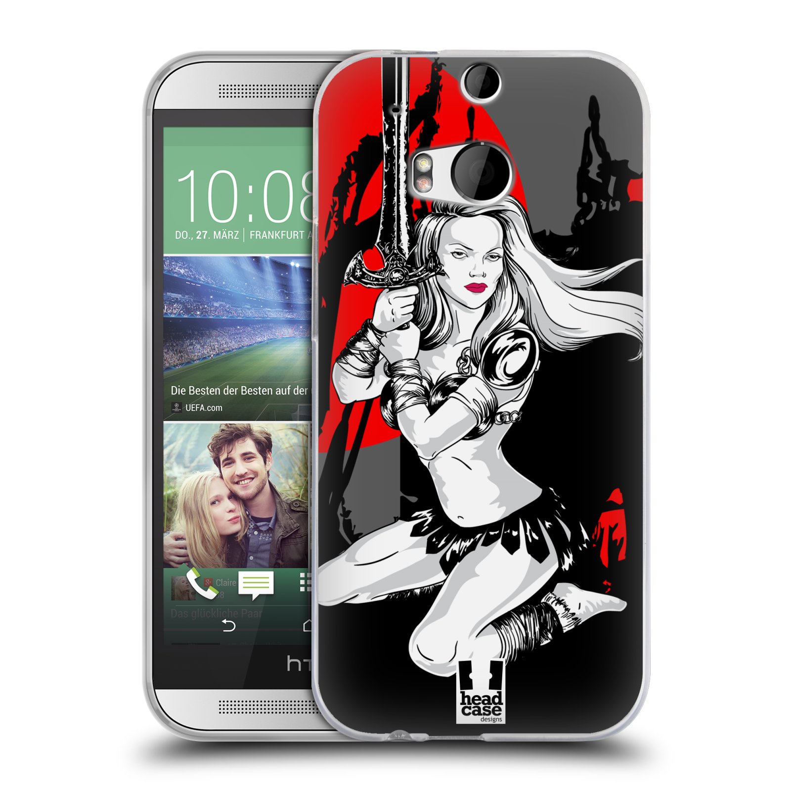 HEAD CASE silikonový obal na mobil HTC ONE (M8) vzor Komixové bojovnice AMAZONKA