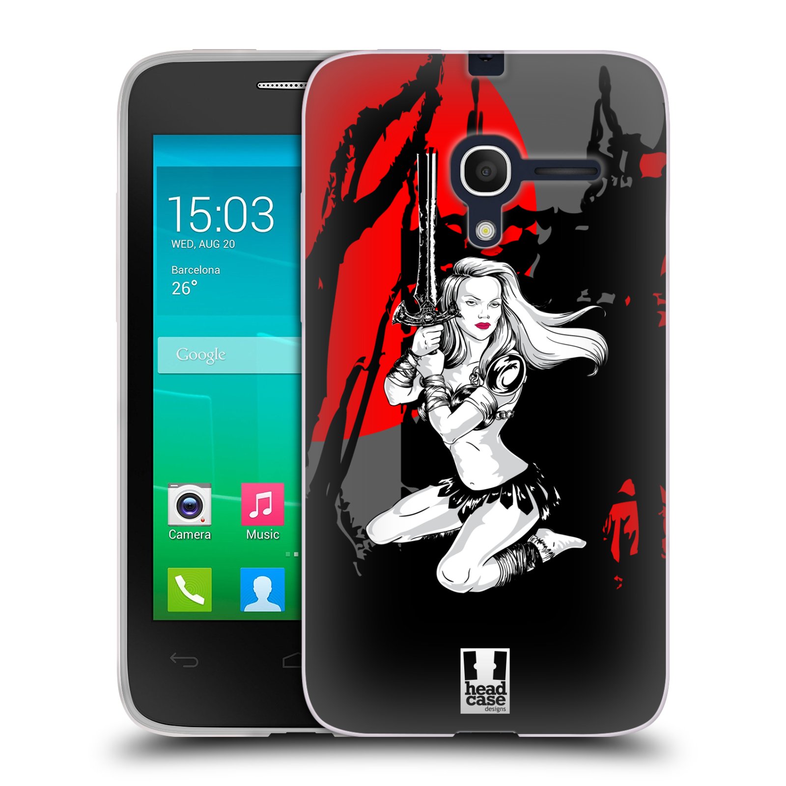 HEAD CASE silikonový obal na mobil Alcatel POP D3 OT-4035D vzor Komixové bojovnice AMAZONKA
