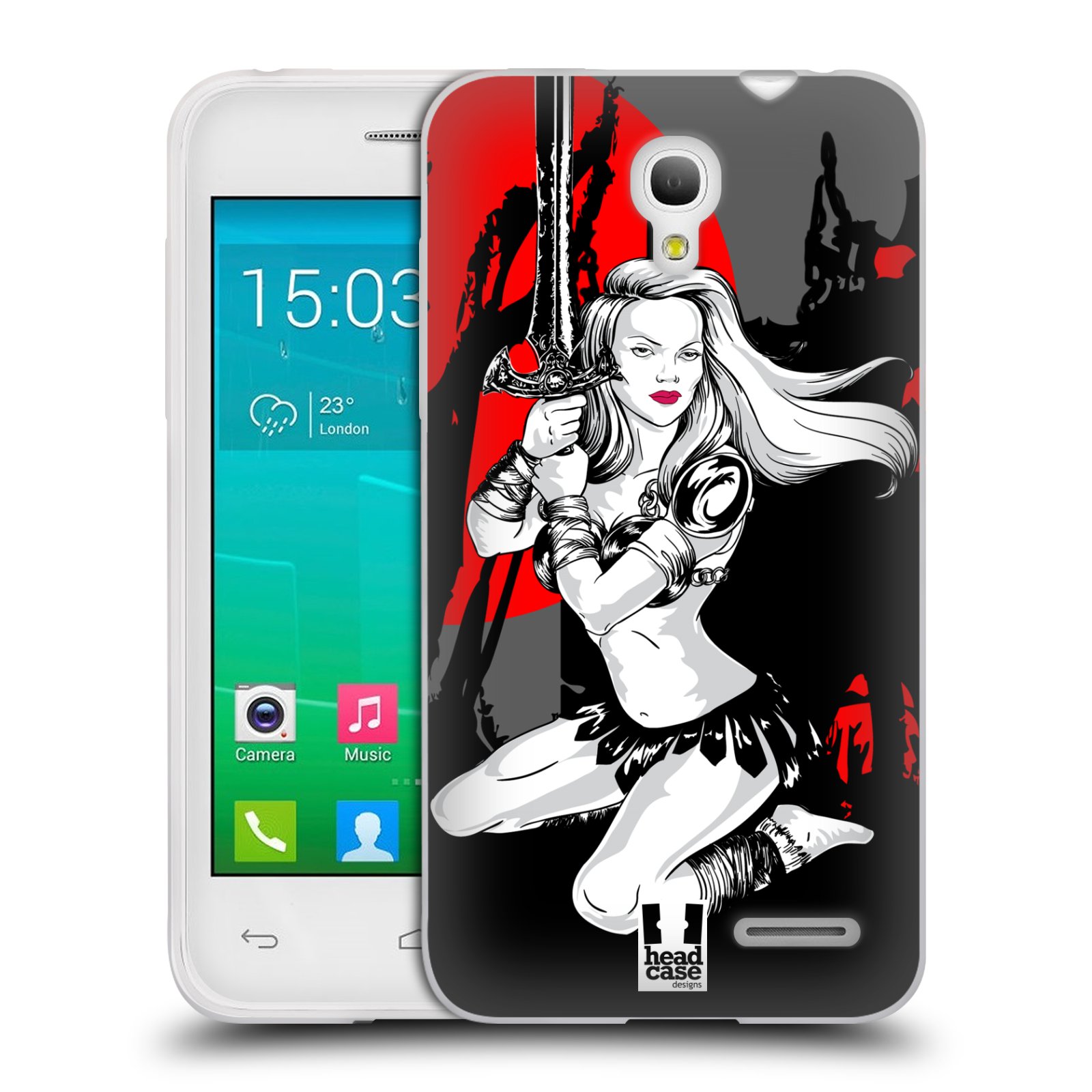 HEAD CASE silikonový obal na mobil Alcatel POP S3 OT-5050Y vzor Komixové bojovnice AMAZONKA