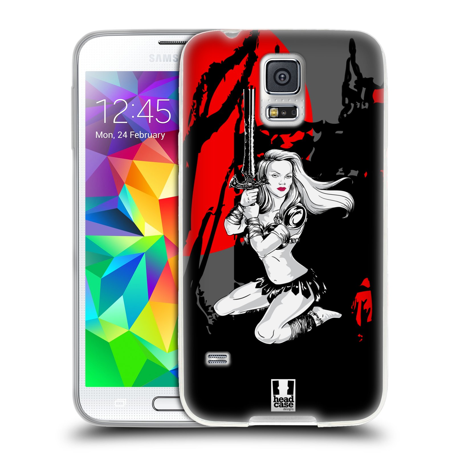 HEAD CASE silikonový obal na mobil Samsung Galaxy S5/S5 NEO vzor Komixové bojovnice AMAZONKA