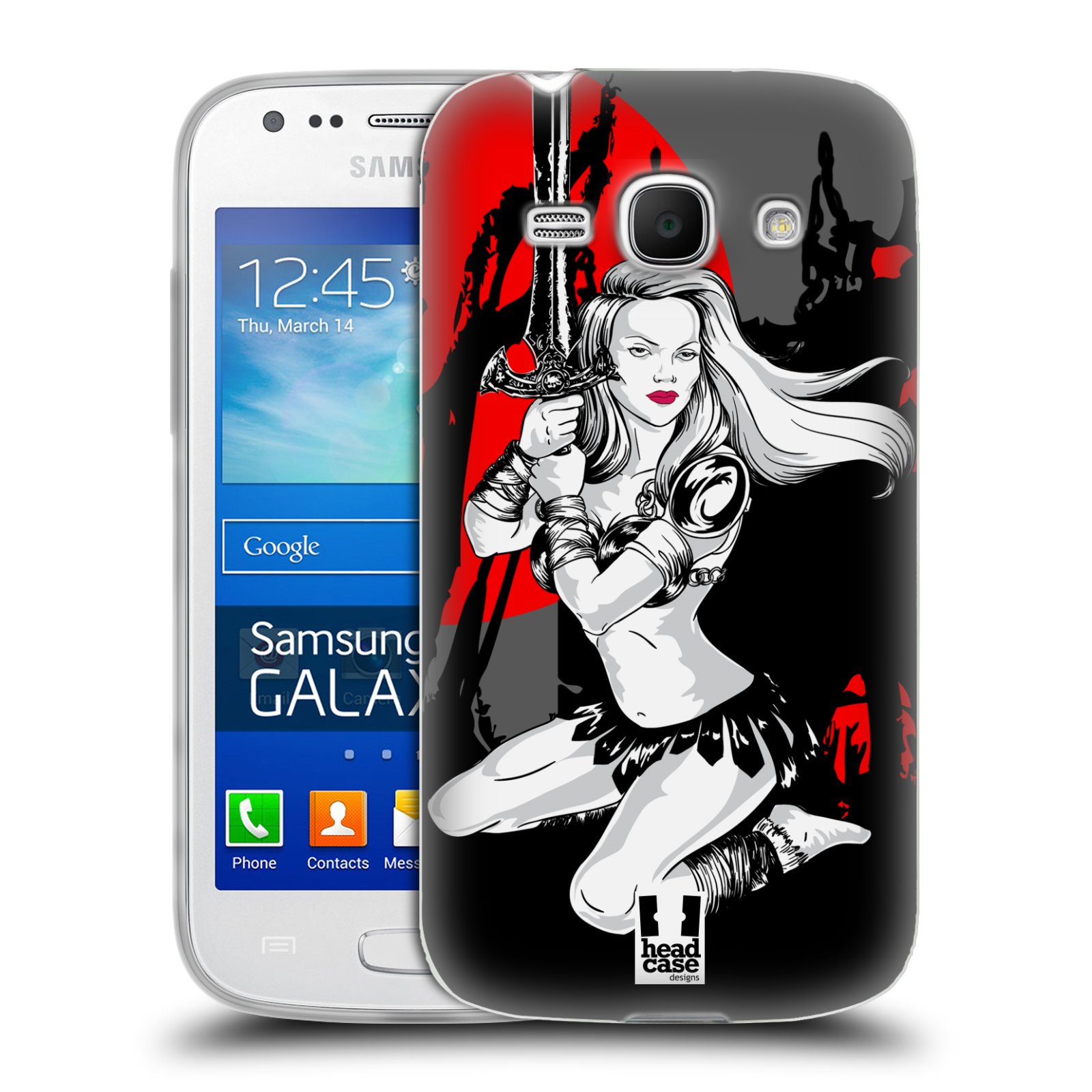 HEAD CASE silikonový obal na mobil Samsung Galaxy Ace 3 vzor Komixové bojovnice AMAZONKA