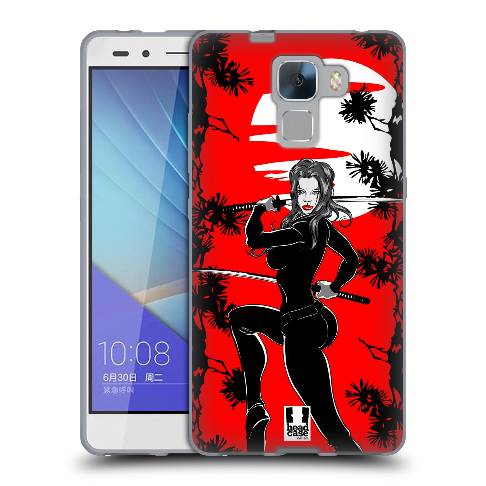 HEAD CASE silikonový obal na mobil HUAWEI HONOR 7 vzor Komixové bojovnice KATANA
