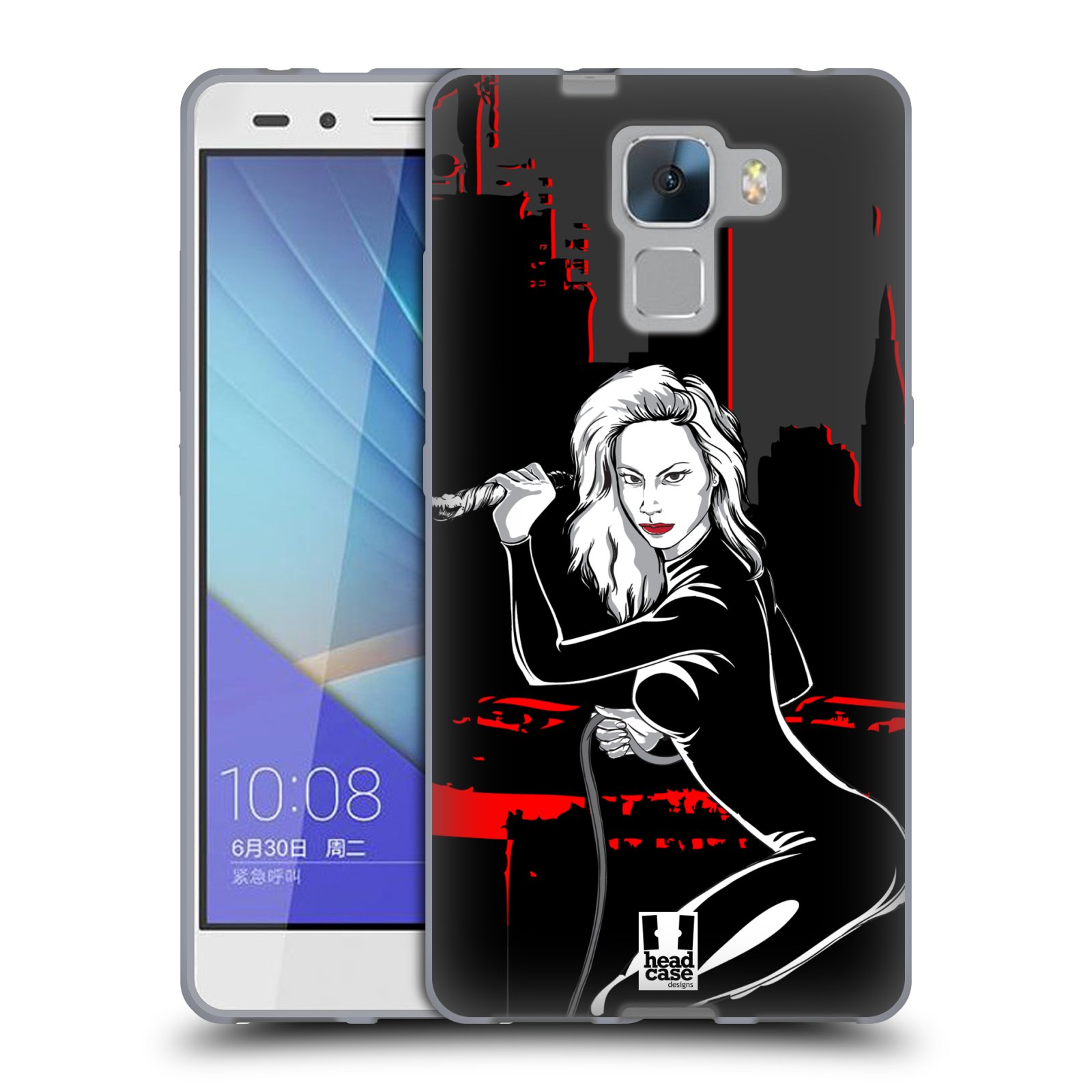 HEAD CASE silikonový obal na mobil HUAWEI HONOR 7 vzor Komixové bojovnice BRUTÁLNÍ NIKITA