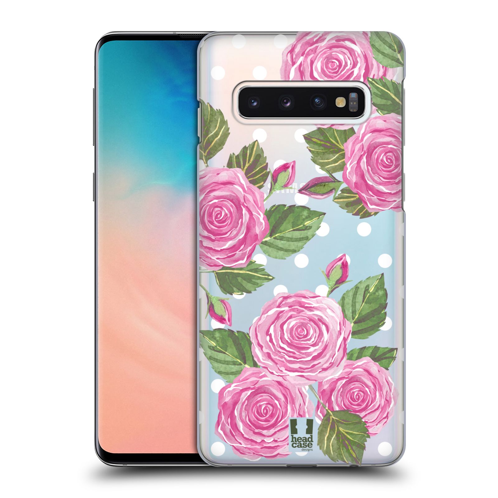 Pouzdro na mobil Samsung Galaxy S10 - HEAD CASE - Anglické růže růžová barva