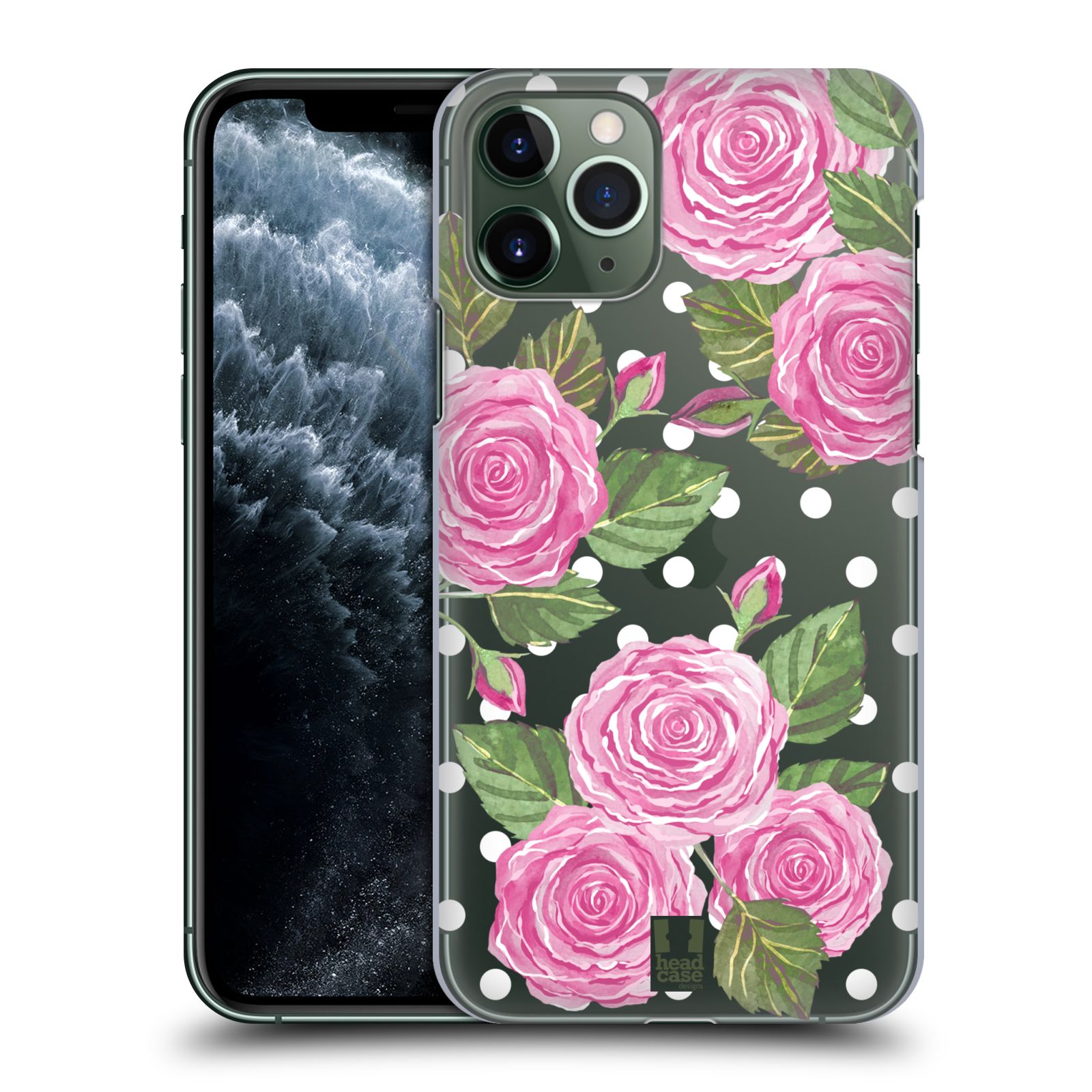 Pouzdro na mobil Apple Iphone 11 PRO - HEAD CASE - Anglické růže růžová barva