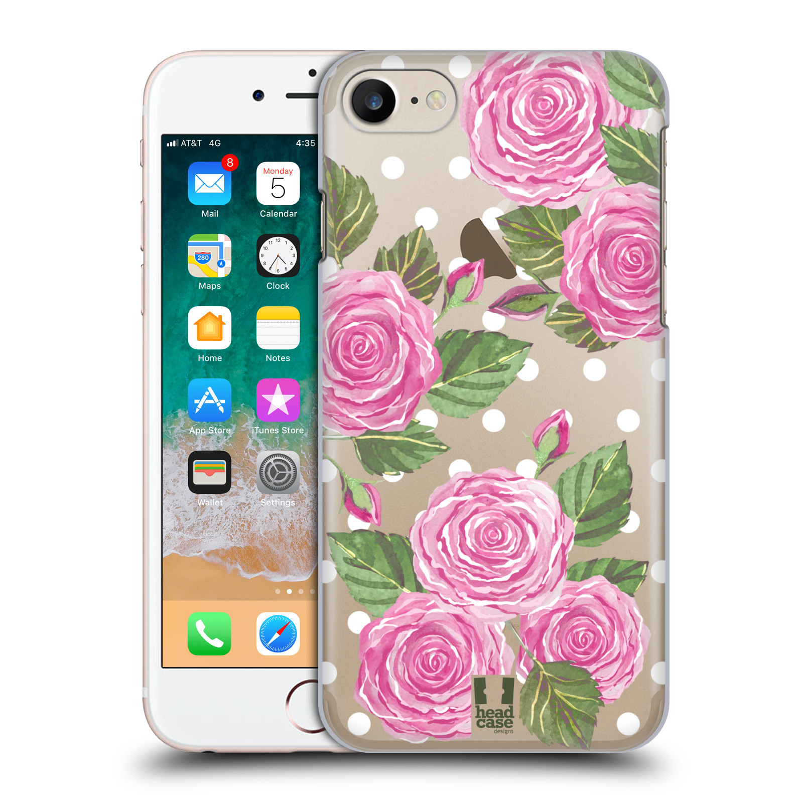 Plastové pouzdro pro mobil Apple Iphone 7/8/SE 2020 Anglické růže růžová barva