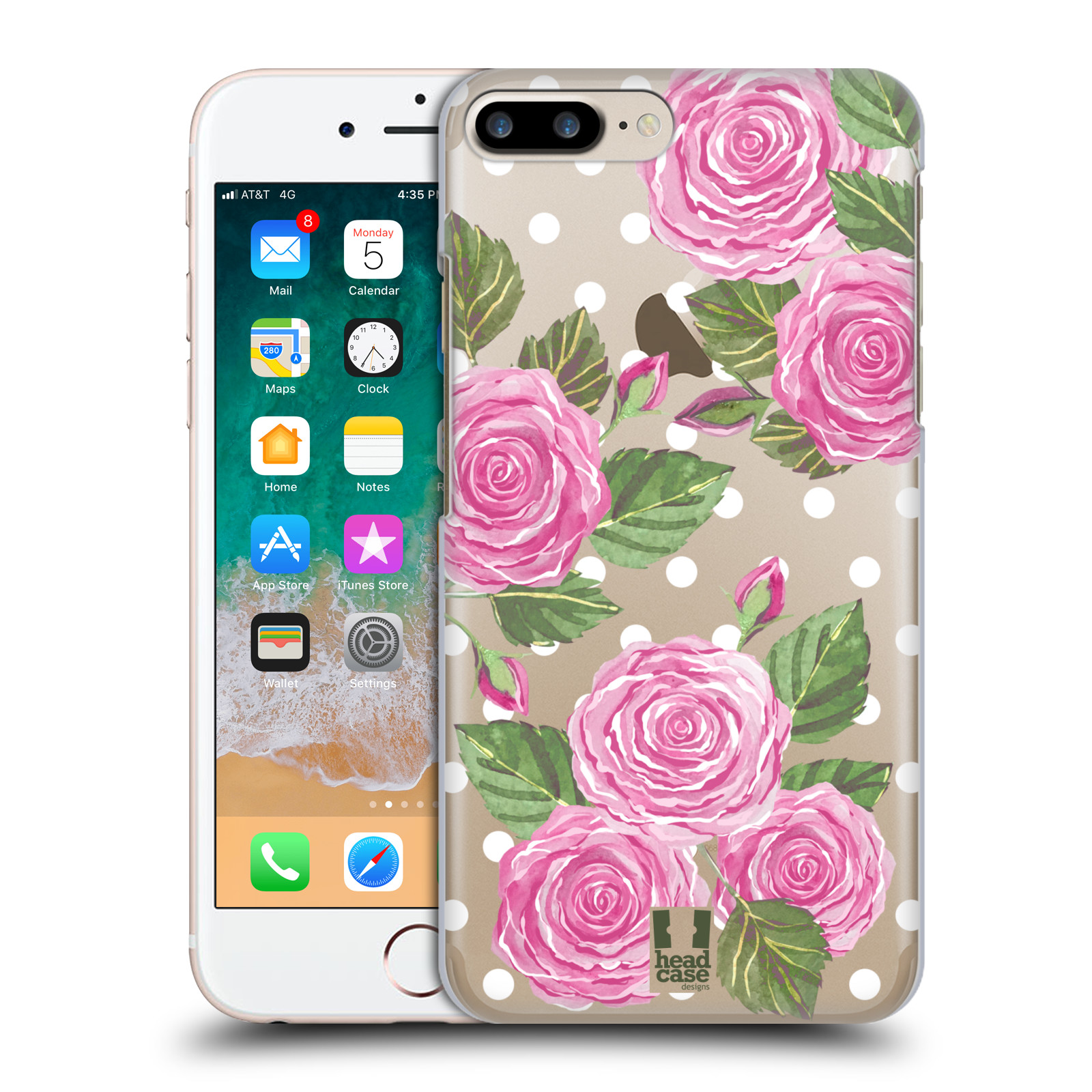 Plastové pouzdro pro mobil Apple Iphone 8 PLUS Anglické růže růžová barva