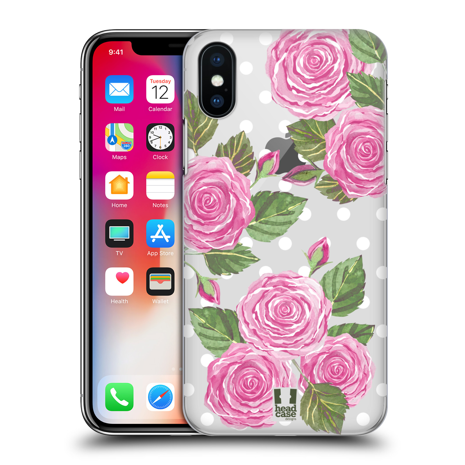 HEAD CASE plastový obal na mobil Apple Iphone X / XS Anglické růže růžová barva