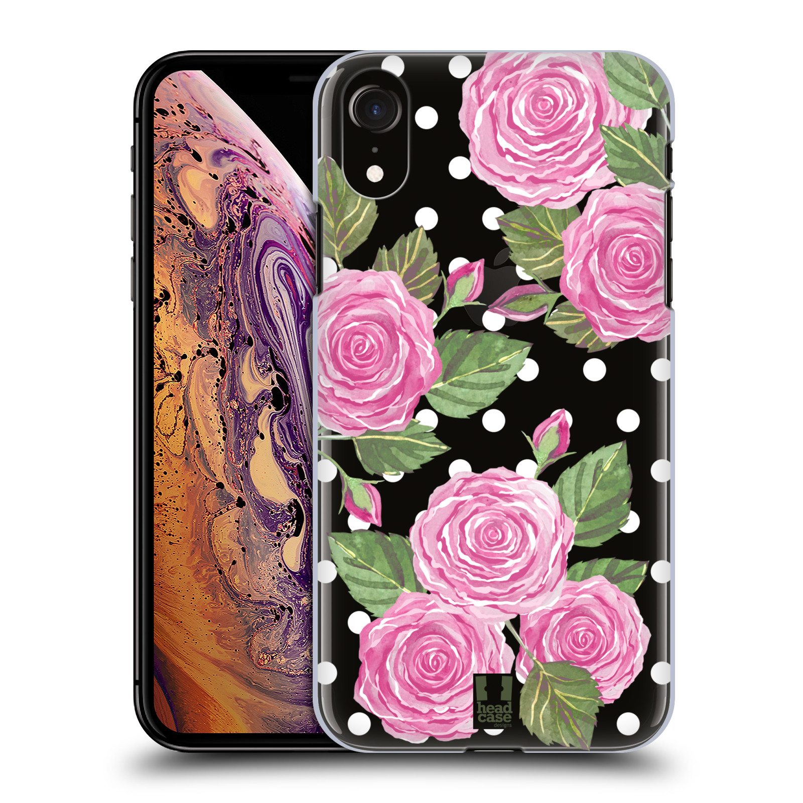 HEAD CASE plastový obal na mobil Apple Iphone XR Anglické růže růžová barva