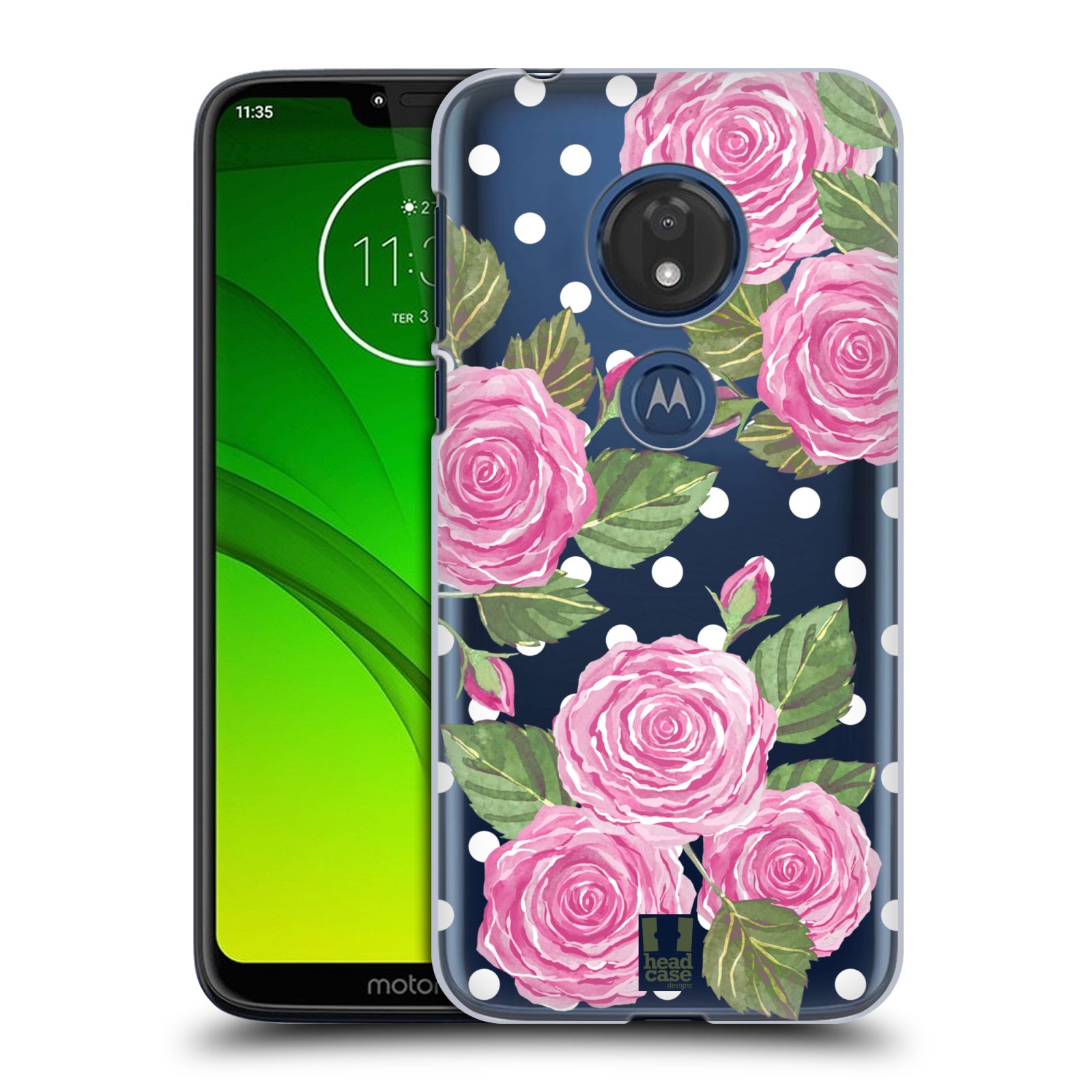 Pouzdro na mobil Motorola Moto G7 Play Anglické růže růžová barva