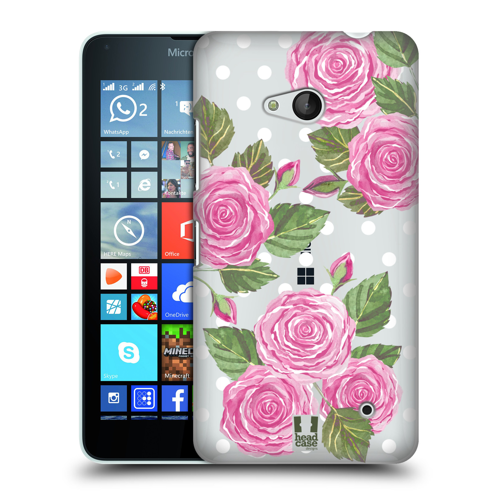 HEAD CASE plastový obal na mobil Nokia Lumia 640 Anglické růže růžová barva