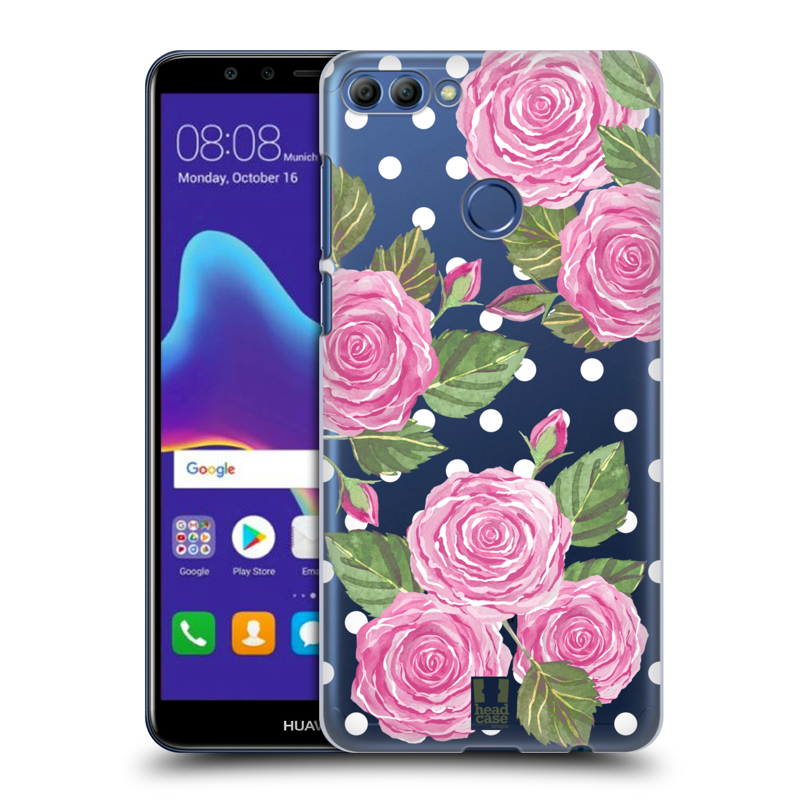 HEAD CASE plastový obal na mobil Huawei Y9 2018 Anglické růže růžová barva
