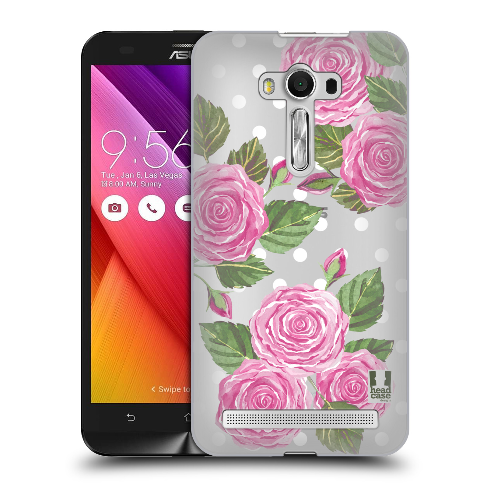 HEAD CASE plastový obal na mobil Asus Zenfone 2 LASER (5,5 displej ZE550KL) Anglické růže růžová barva
