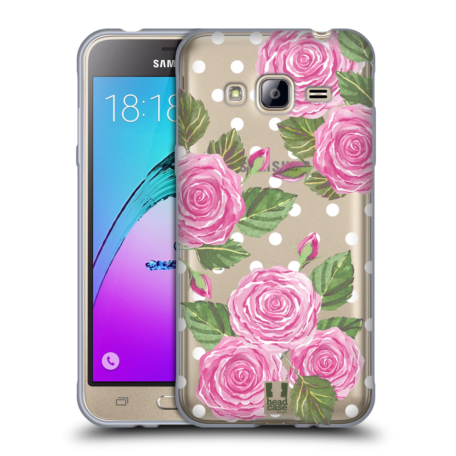 HEAD CASE silikonový obal na mobil Samsung Galaxy J3, J3 2016 Anglické růže růžová barva