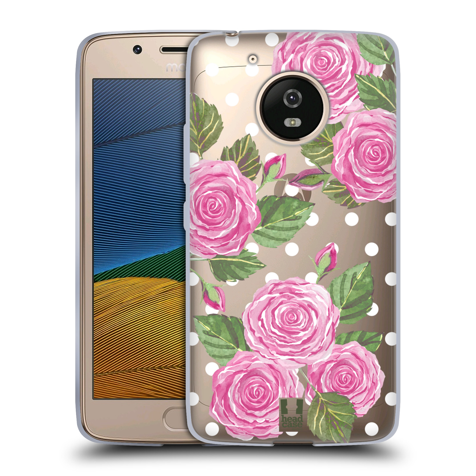 HEAD CASE silikonový obal na mobil Lenovo Moto G5 Anglické růže růžová barva